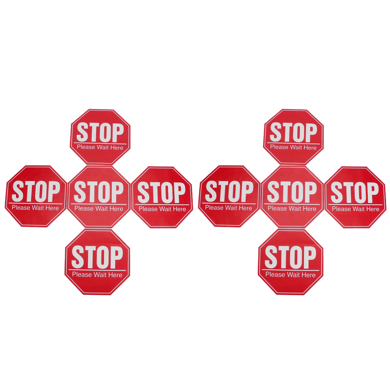 2 Set Floor Stop Sign Sticker Safety Distancing Floor Marker Warning Decal for view 6
