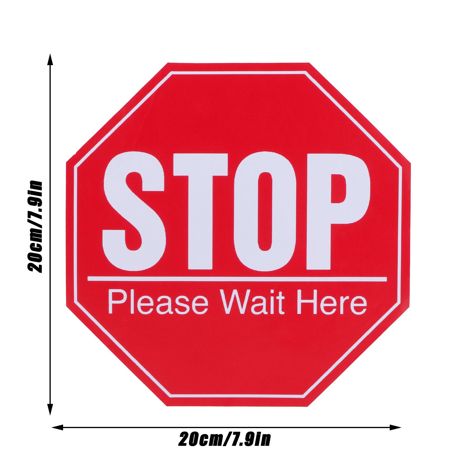 2 Set Floor Stop Sign Sticker Safety Distancing Floor Marker Warning Decal for view 11