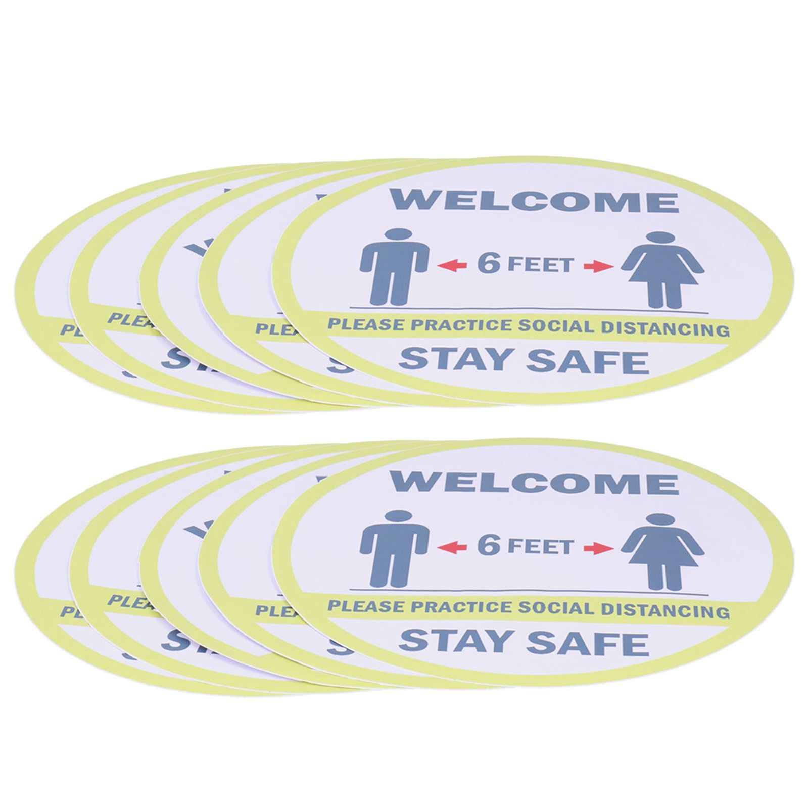 2 Sets Keep Distance Wall Sticker Shopping Mall Public Area Window Floor Wall view 4