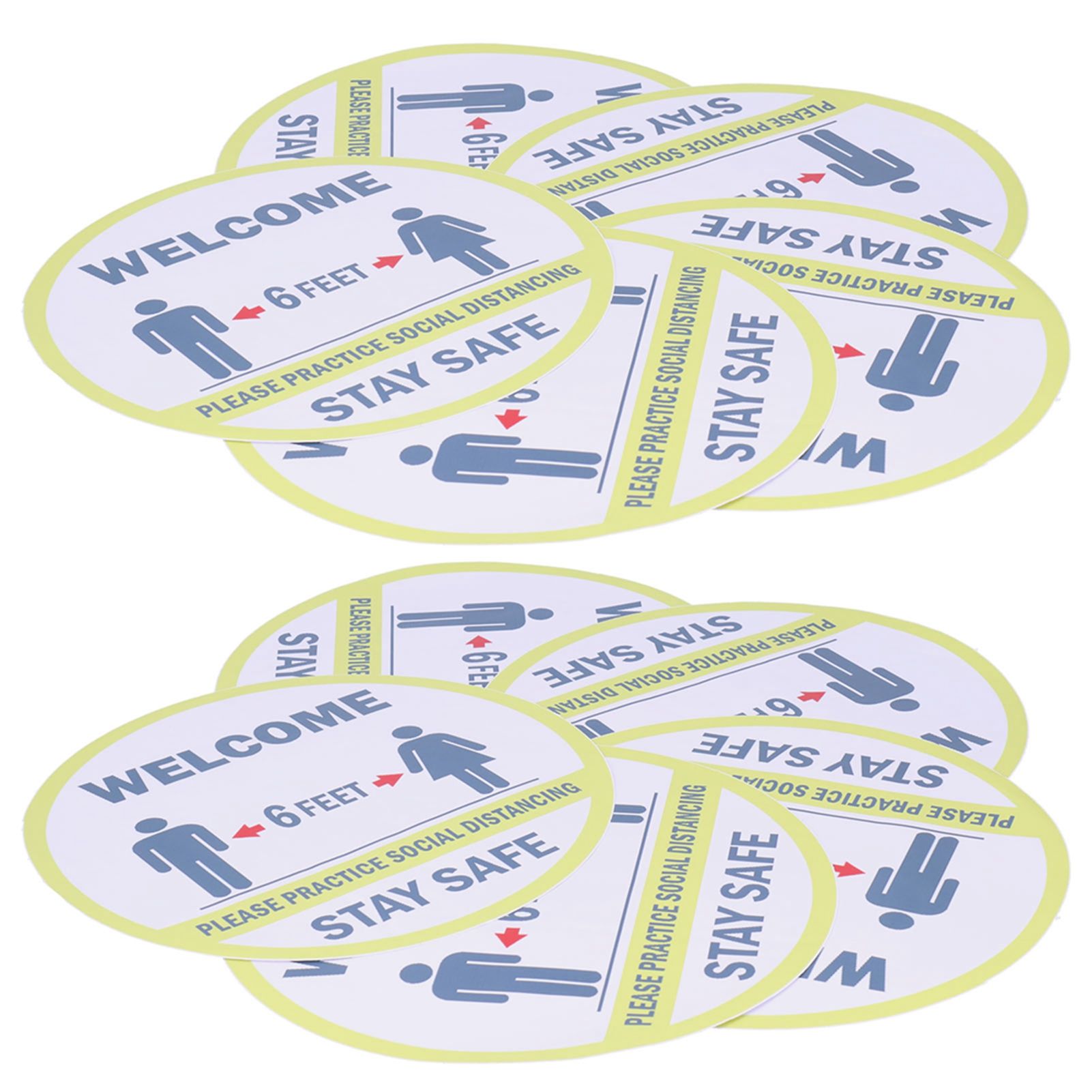2 Sets Keep Distance Wall Sticker Shopping Mall Public Area Window Floor Wall view 8