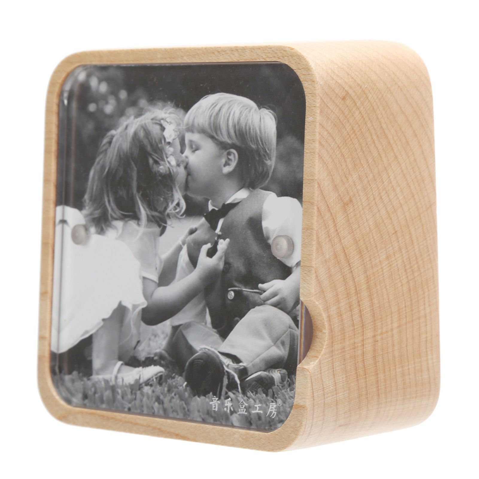 Music Box Gravity Sensor Wooden Photo Frame Musical Box for Home Decoration