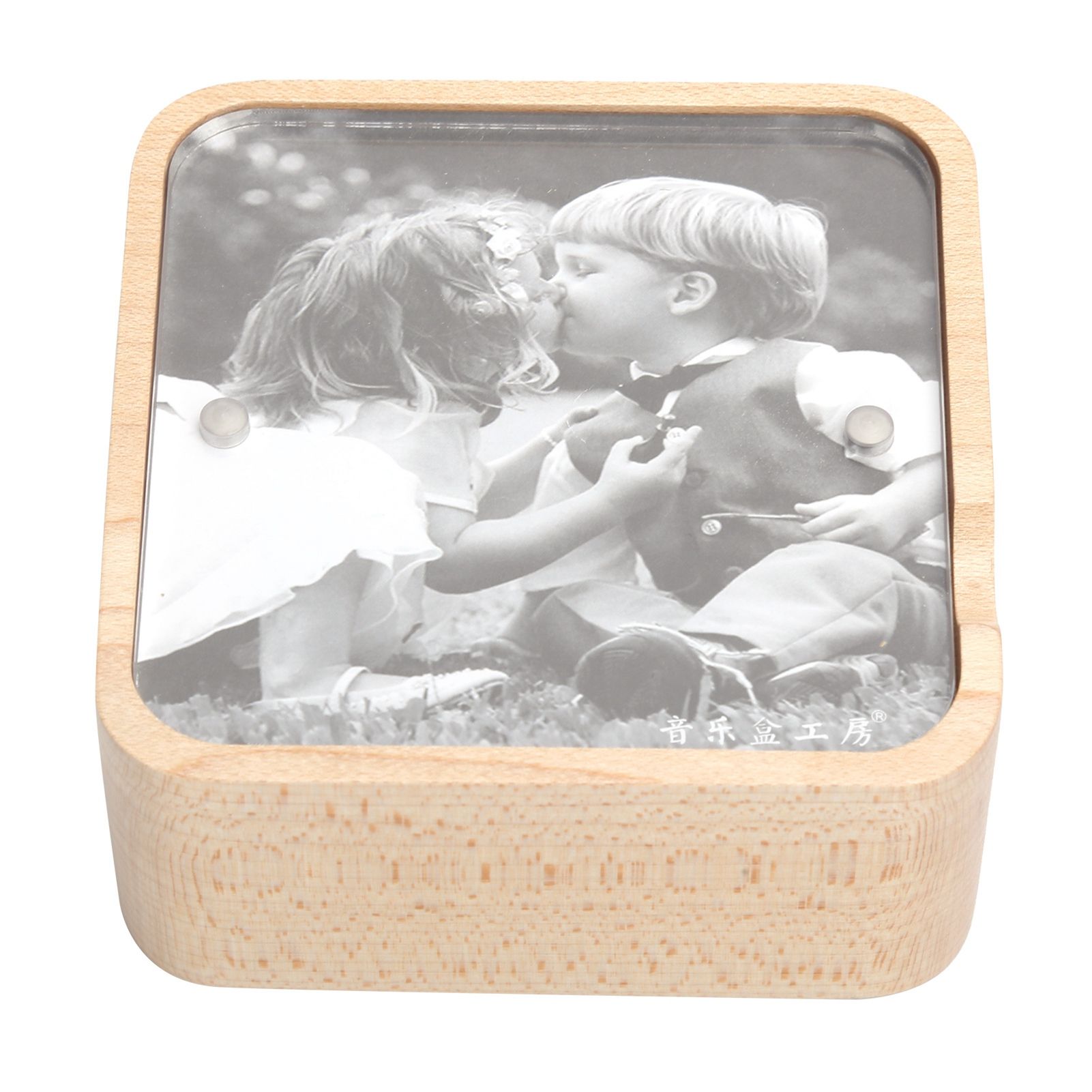 Music Box Gravity Sensor Wooden Photo Frame Musical Box for Home Decoration view 2