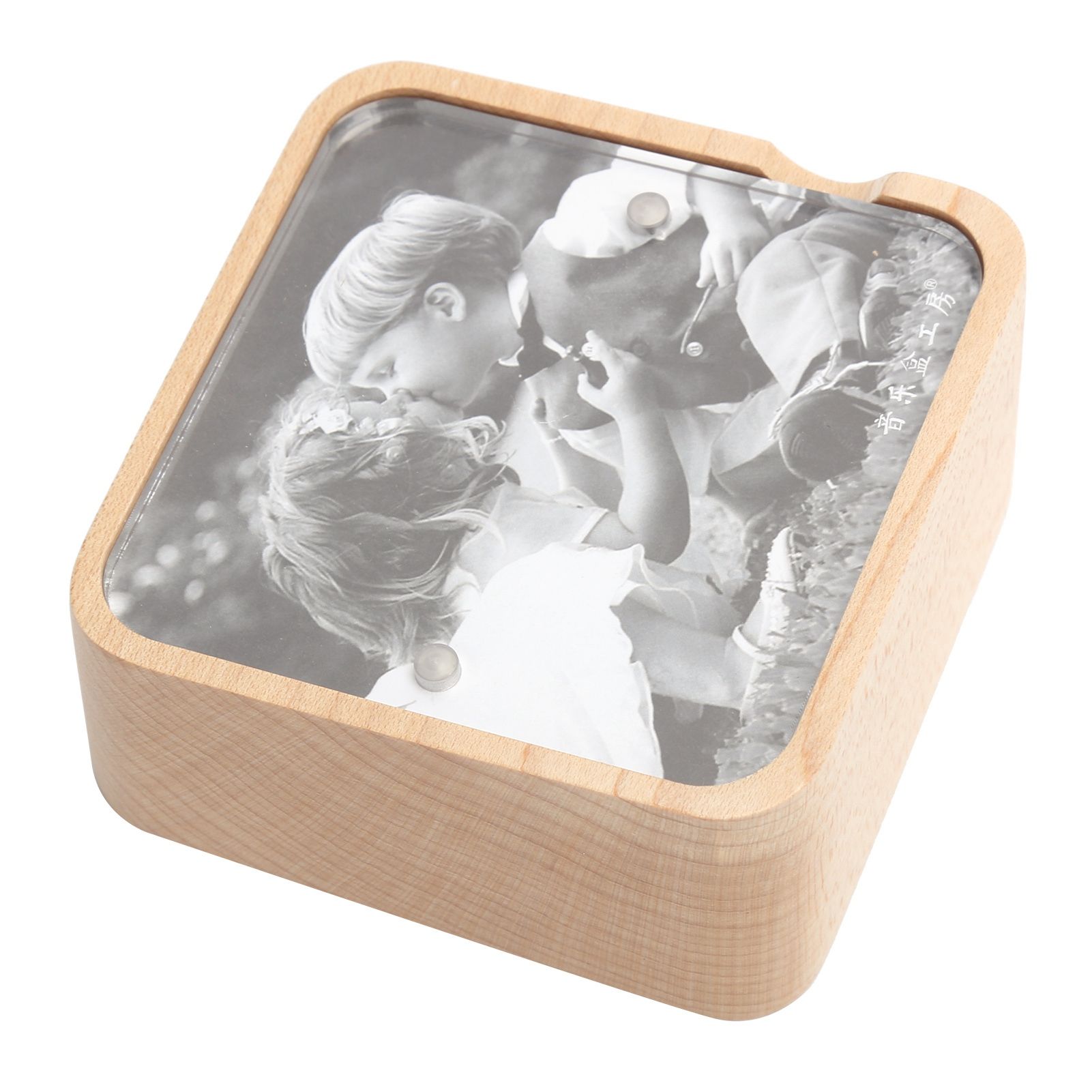 Music Box Gravity Sensor Wooden Photo Frame Musical Box for Home Decoration view 5
