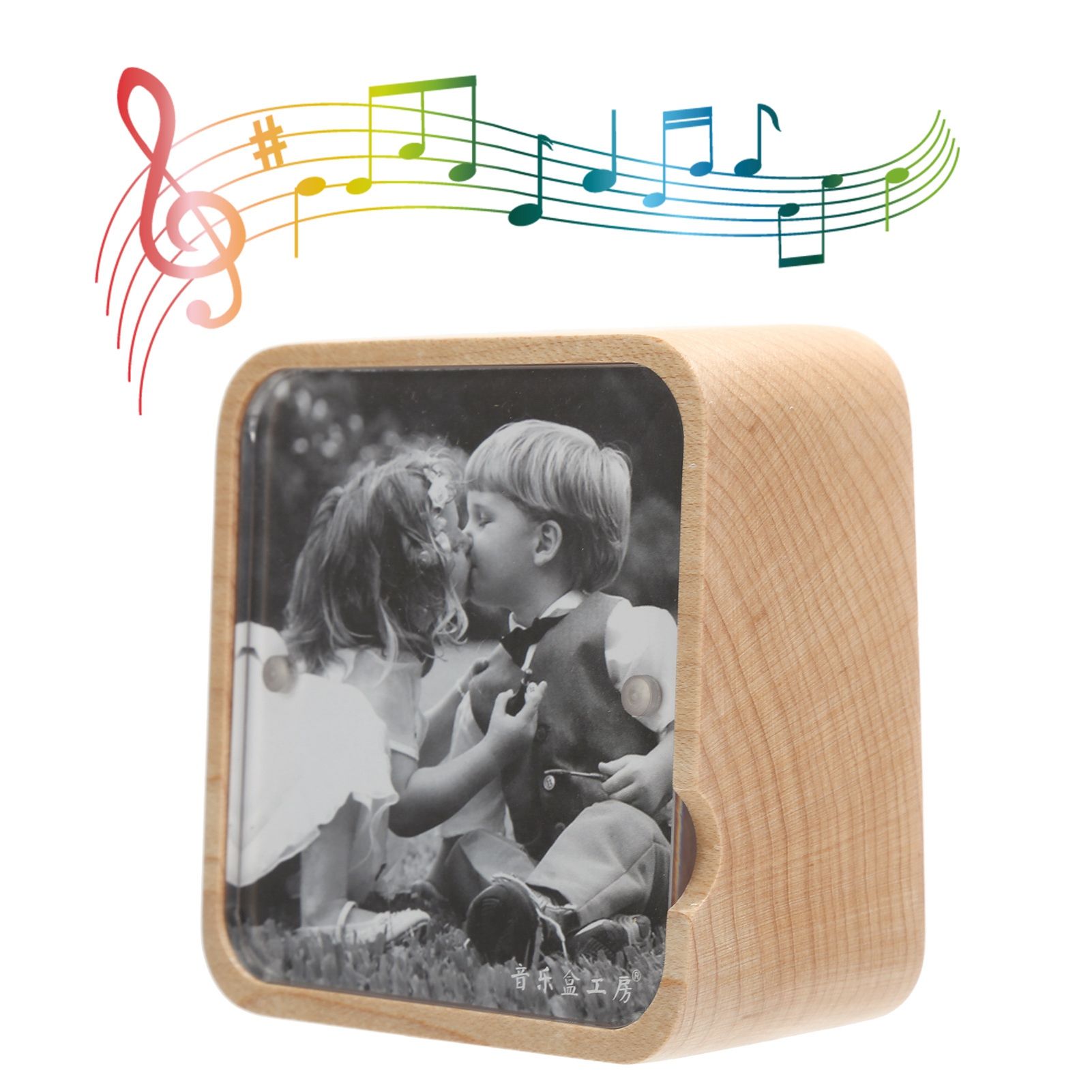 Music Box Gravity Sensor Wooden Photo Frame Musical Box for Home Decoration view 10
