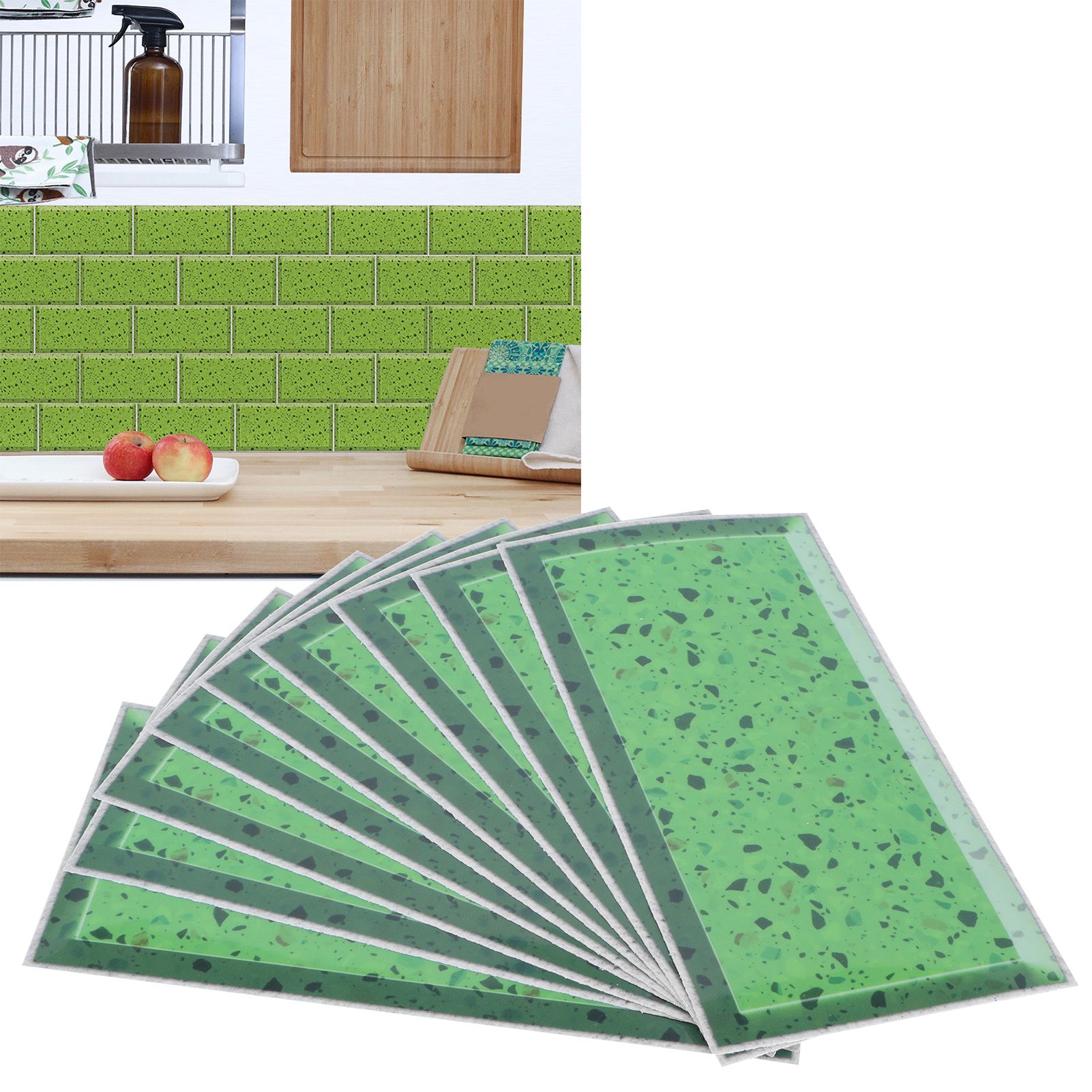 9Pcs Wall Tile Sticker Innovative Waterproof Self Adhesive Decals for Kitchen view 11
