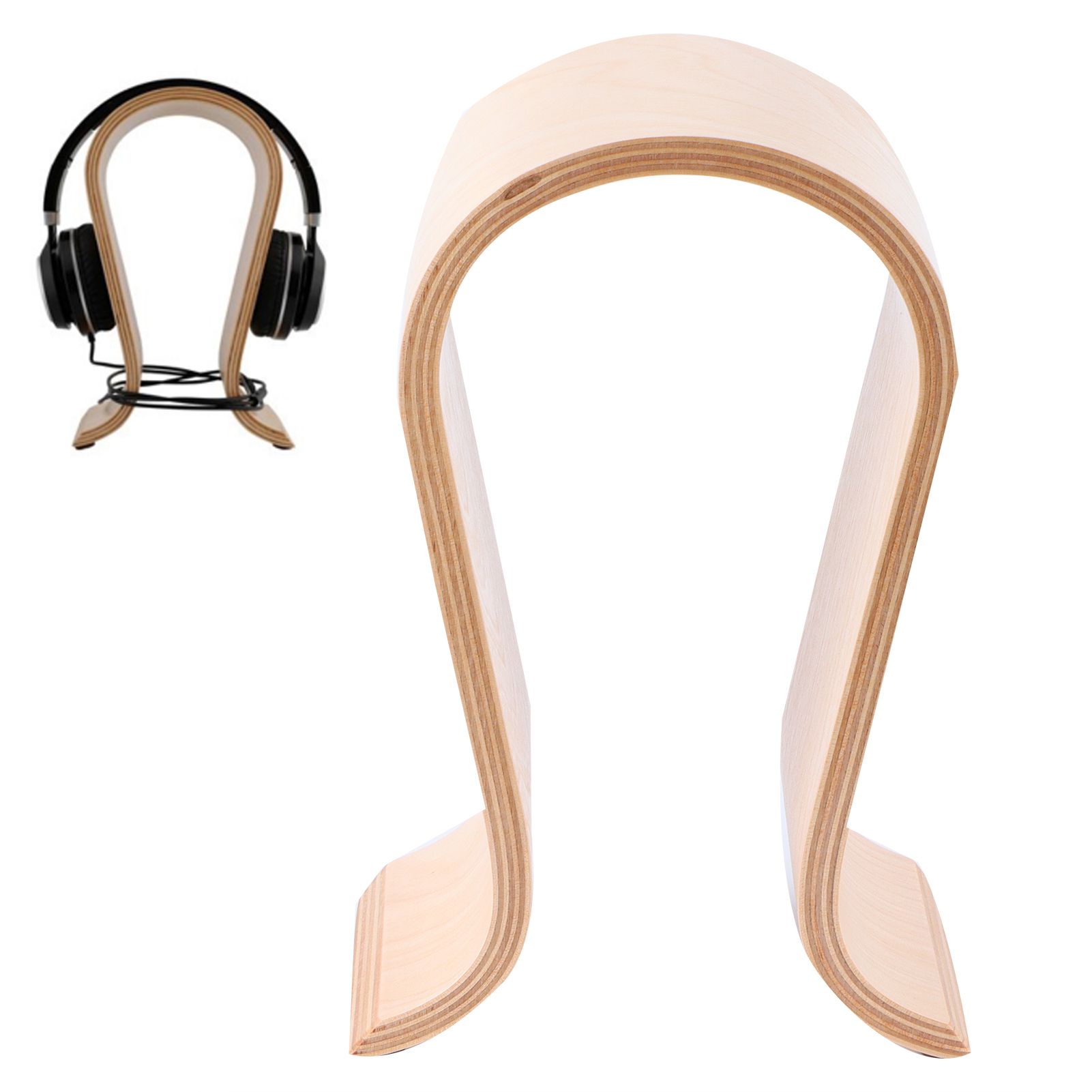 Wooden Headphone Holder Hanger Wood Headset Holder Display Rack for Office view 11