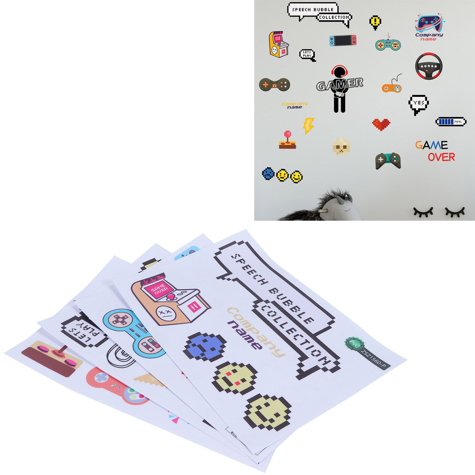 SelfAdhesive Decals PVC DIY Cartoon Game Wall Sticker Wallpaper for Bedroom view 12