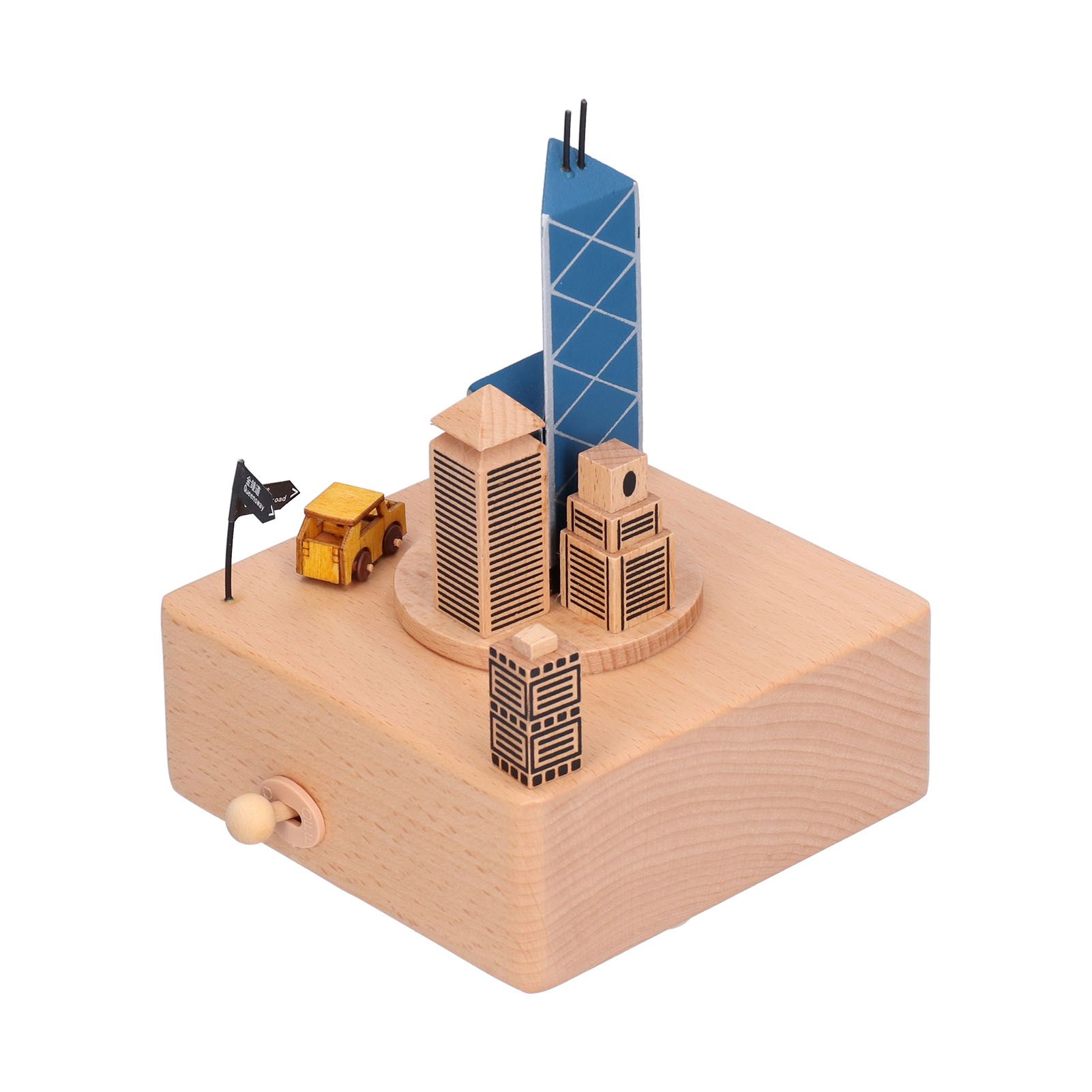Beech Music Box Building Architectural Style Innovative Musical Box for Gift view 4