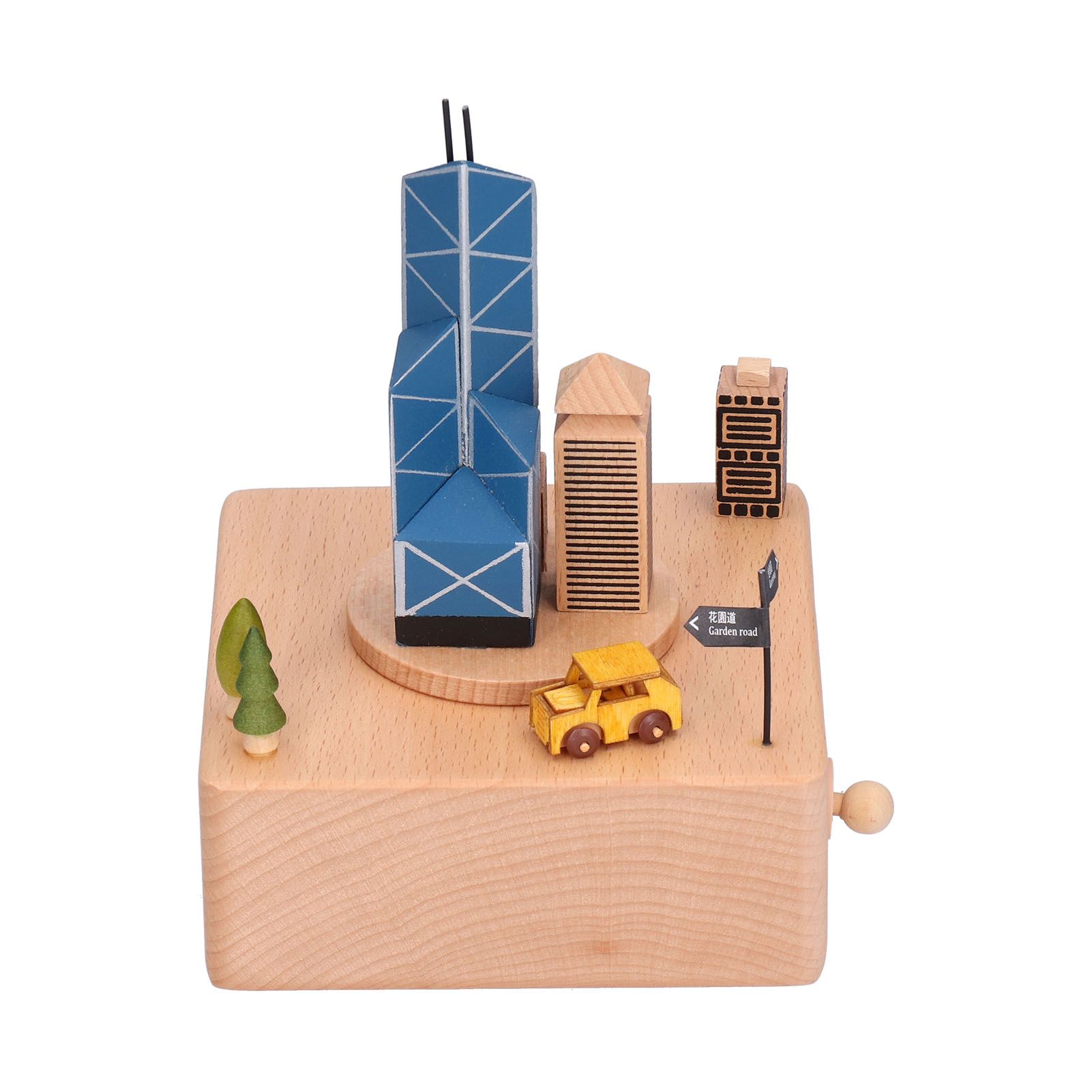 Beech Music Box Building Architectural Style Innovative Musical Box for Gift view 8