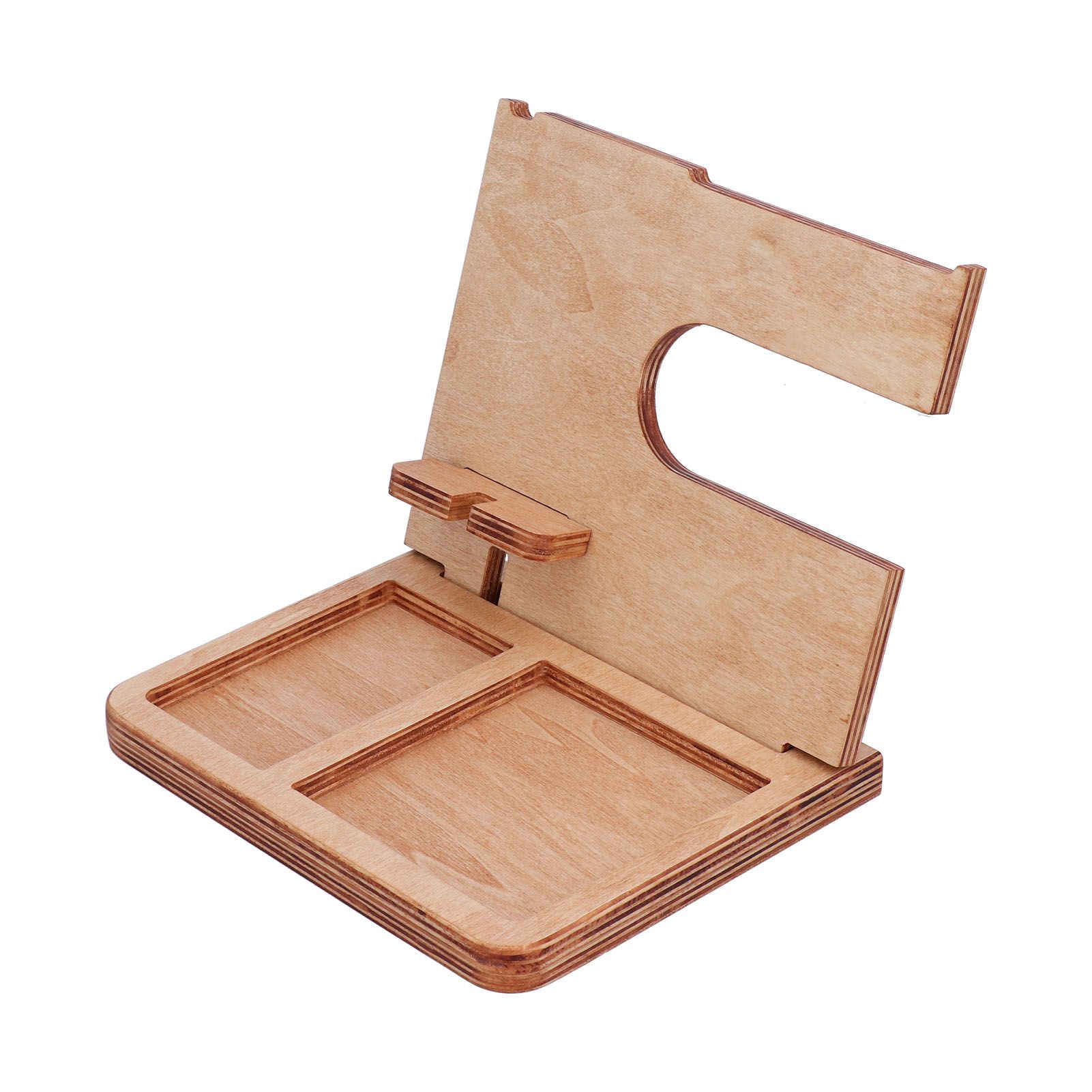 Wood Phone Docking Station Key Holder Desktop Storage Organizer Surface view 5
