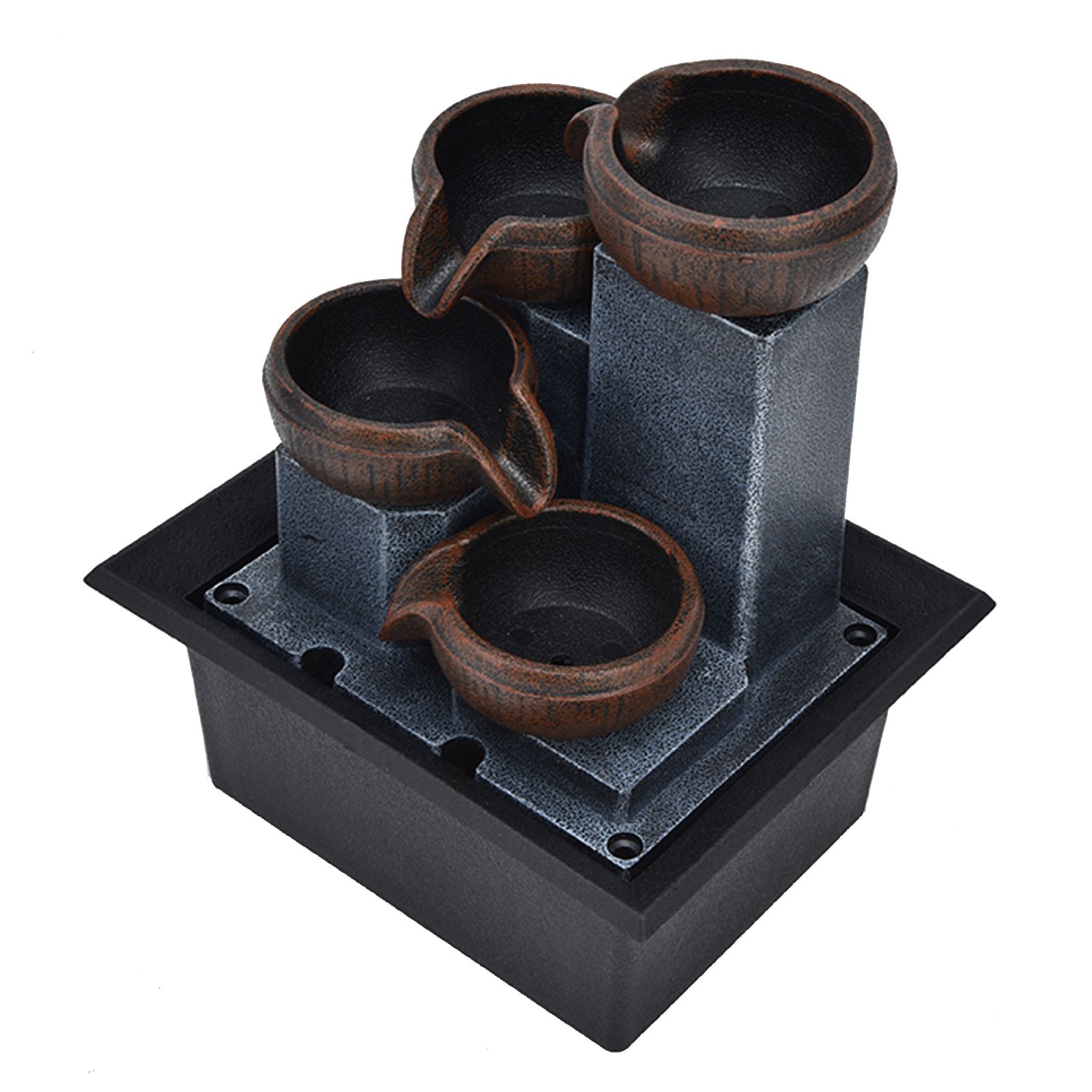Tabletop Water Fountain with LED Yellow Light Feng Shui Relaxation Desktop view 6