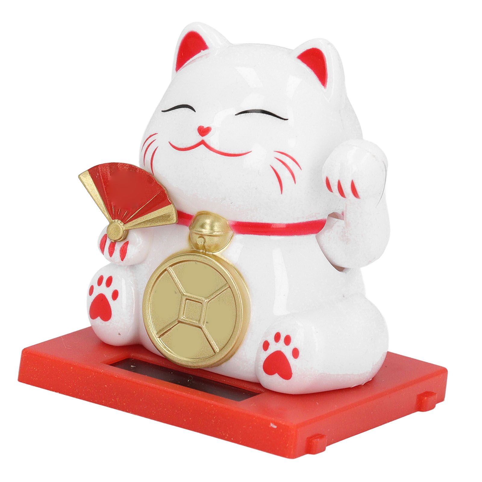 2inch Solar Fortune Cat with Clear Box Solar Powered Lucky Cat Waving Arm Set view 4
