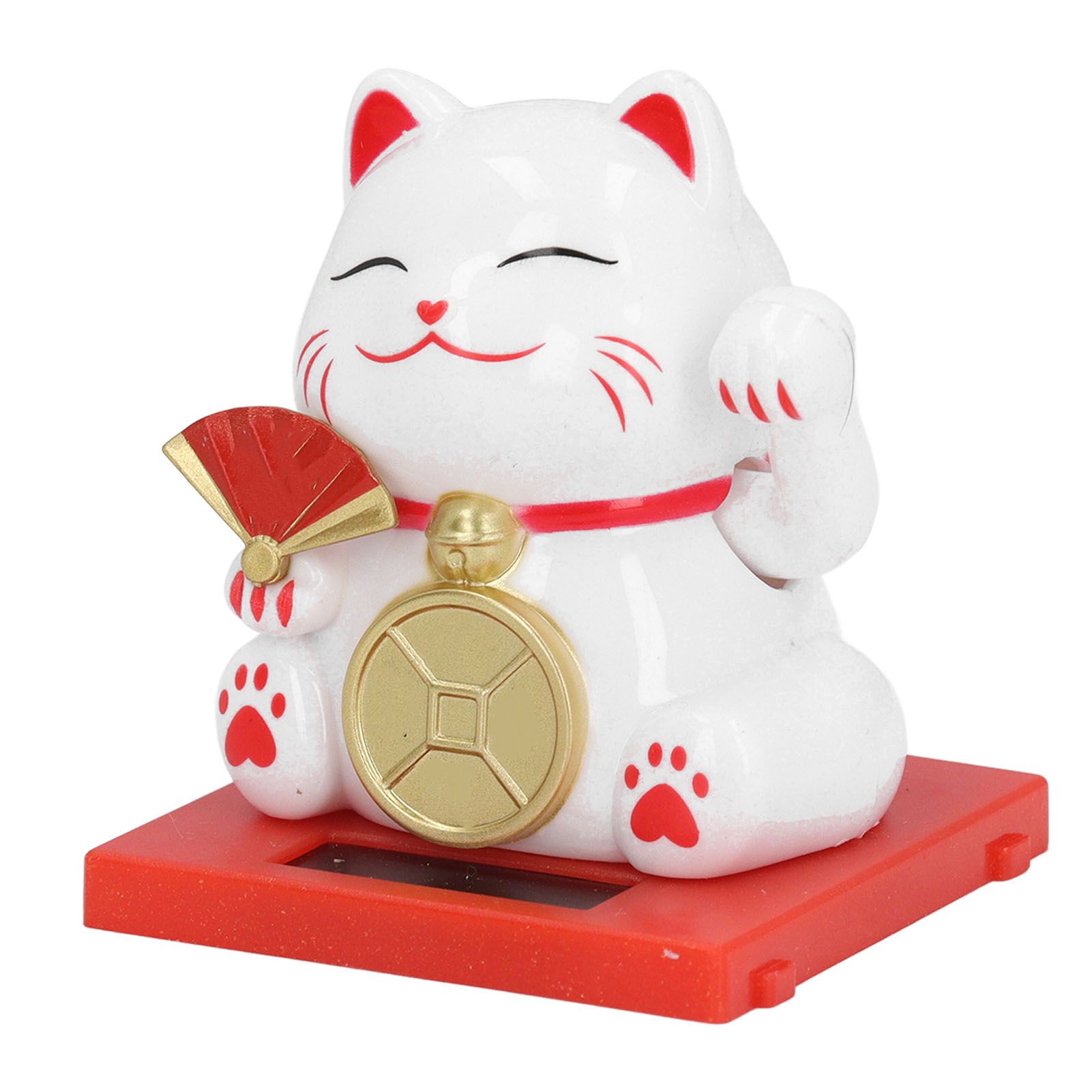 2inch Solar Fortune Cat with Clear Box Solar Powered Lucky Cat Waving Arm Set view 11
