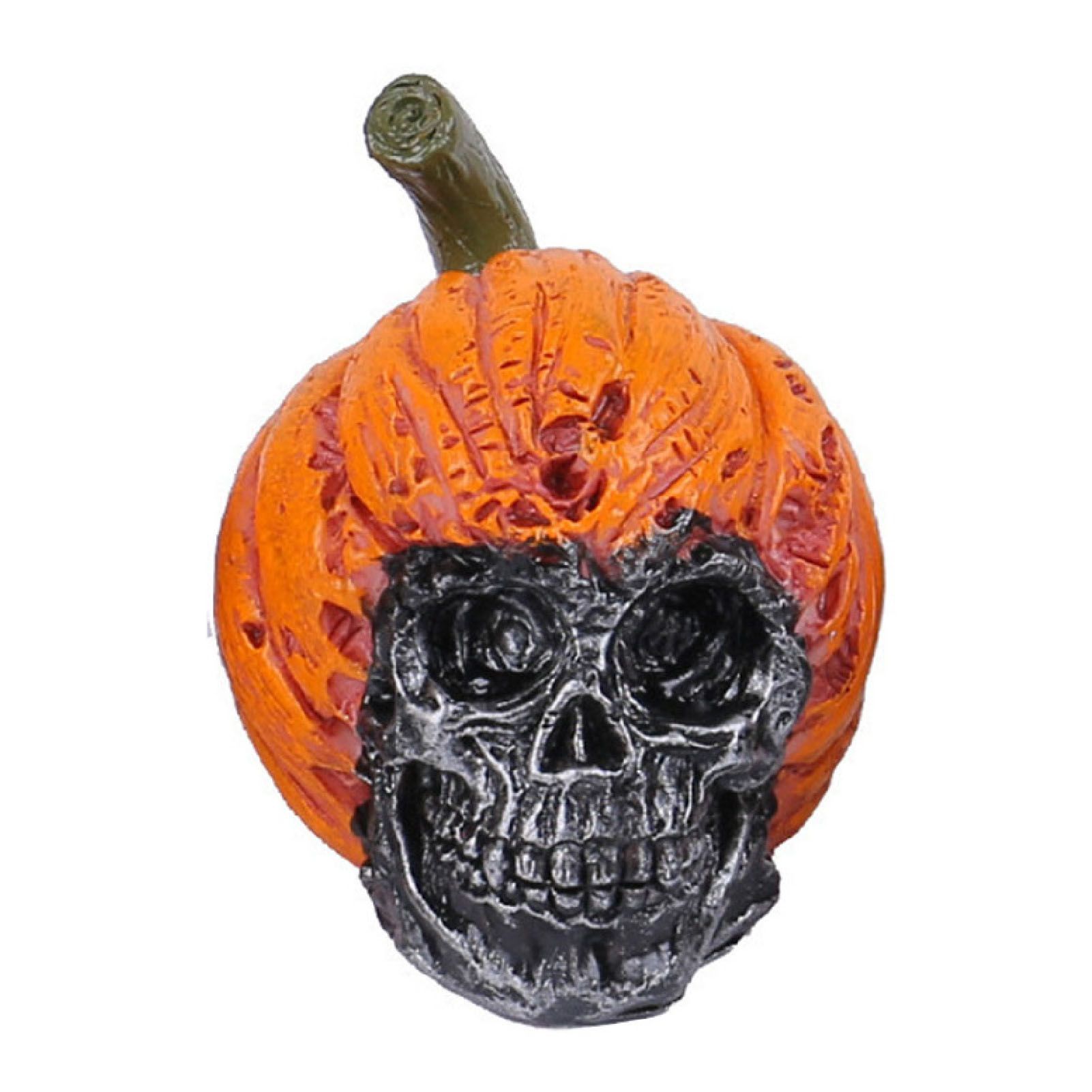 4Pcs Pumpkin Skeleton Head Ornament Resin Home Desktop Scary Pumpkin Skull view 7