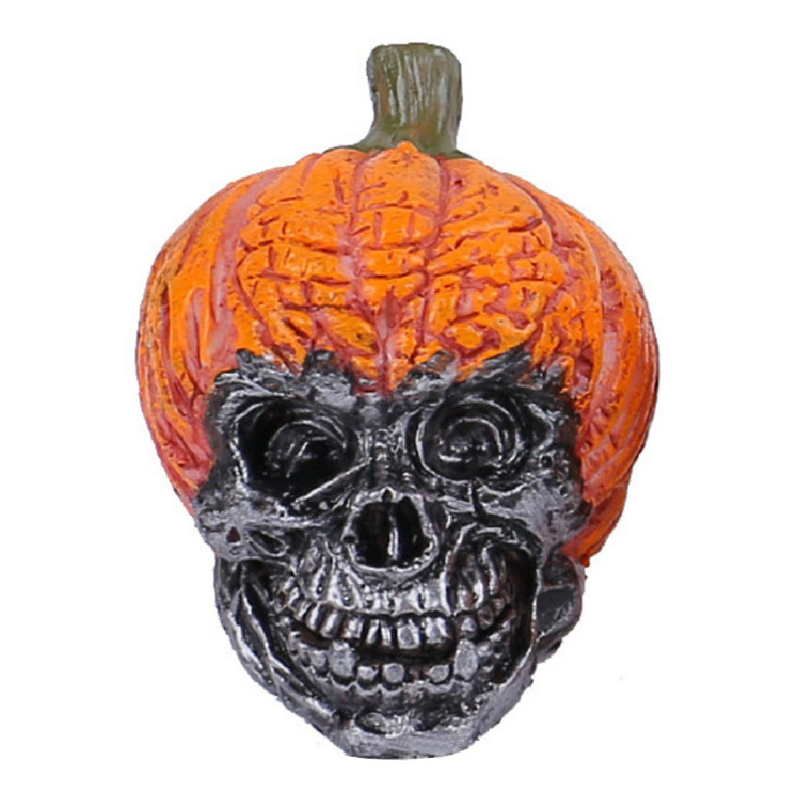 4Pcs Pumpkin Skeleton Head Ornament Resin Home Desktop Scary Pumpkin Skull view 9