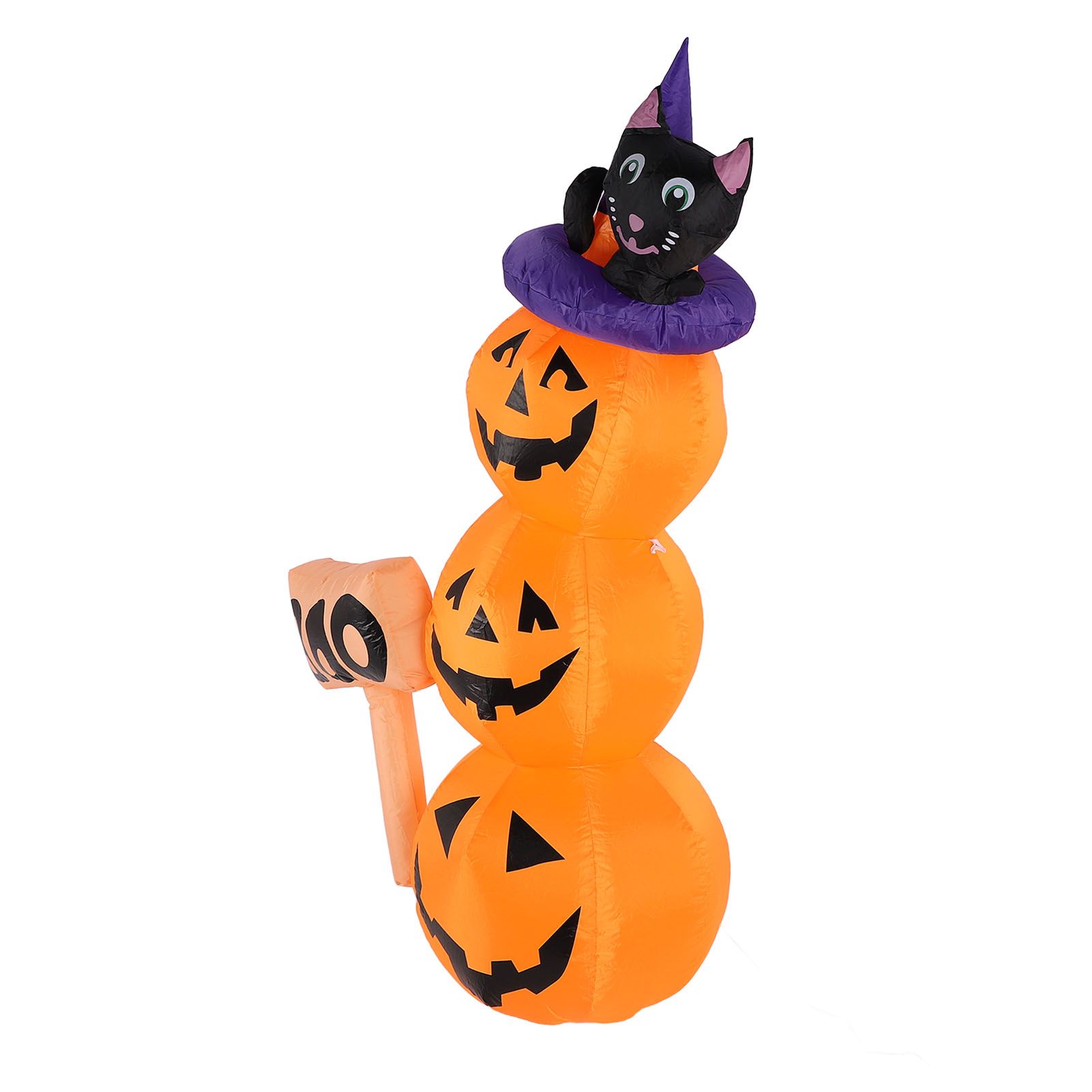 Pumpkin Stack Decoration 1.6m LED Black Cat Pumpkins Inflatable Yard Lawn view 7