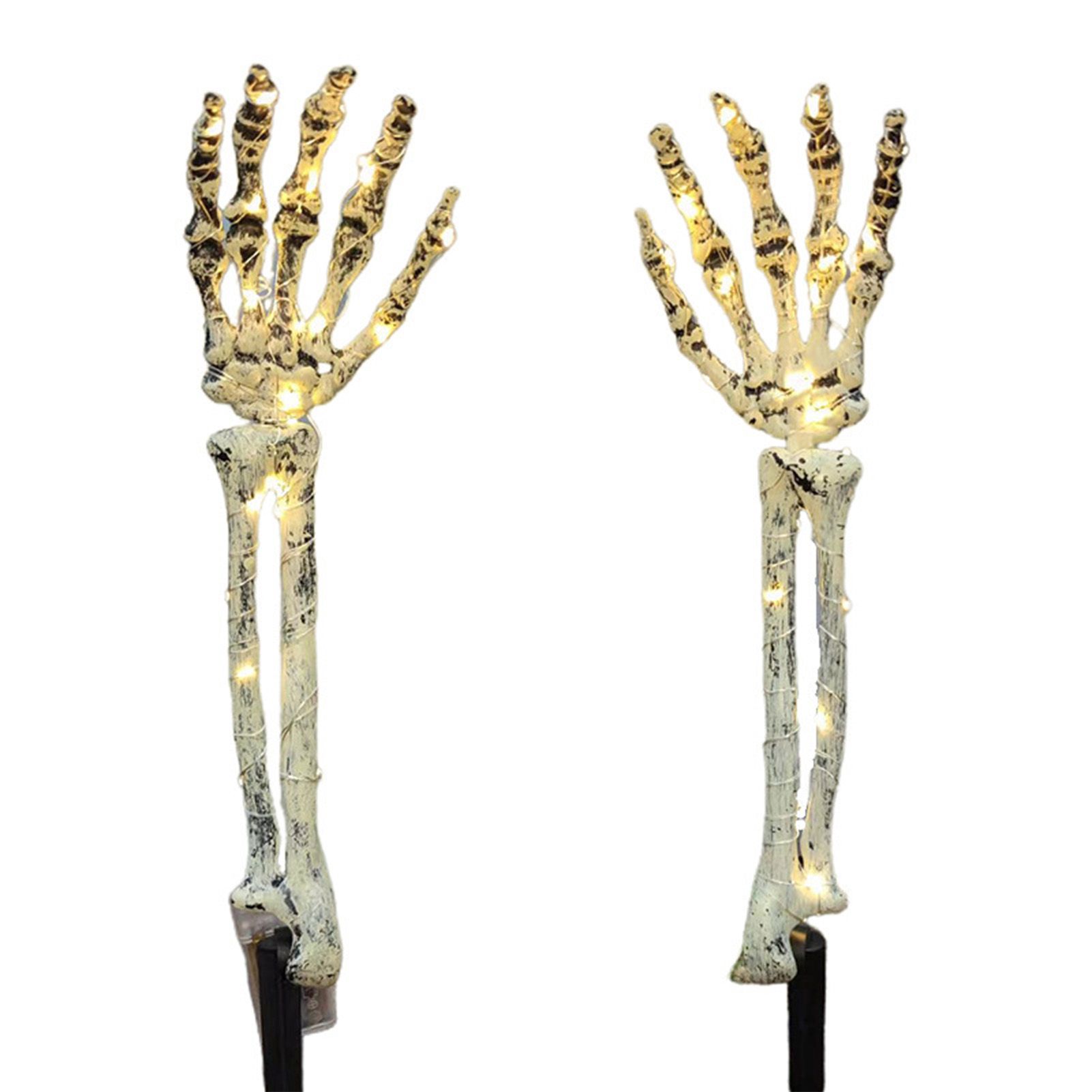 Solar Skeleton Hands Light LED Decorative Scary Light String for Lawn Porch Garden