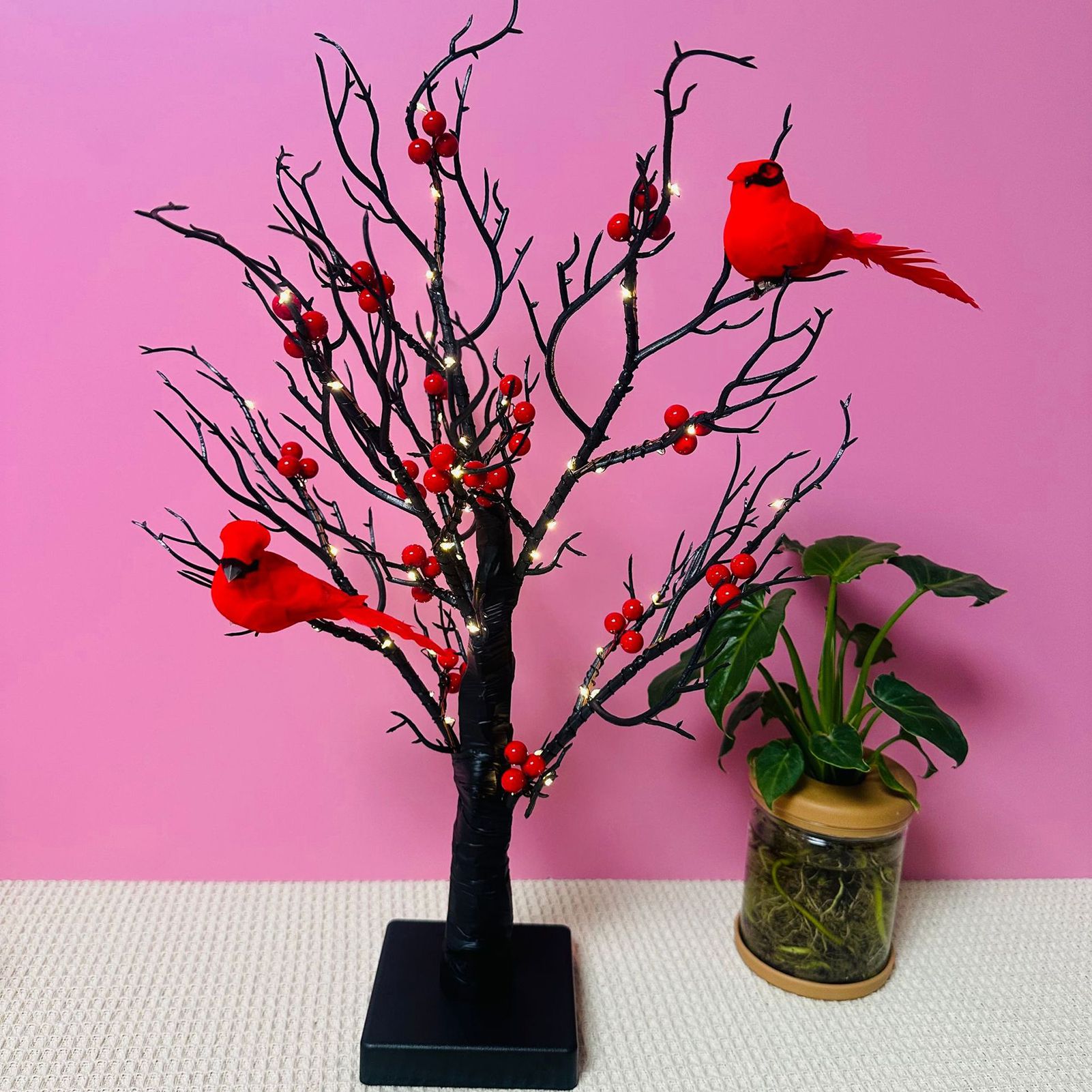 LED Tabletop Tree Lamp Battery Operated Tabletop Artificial Tree with Lights view 9