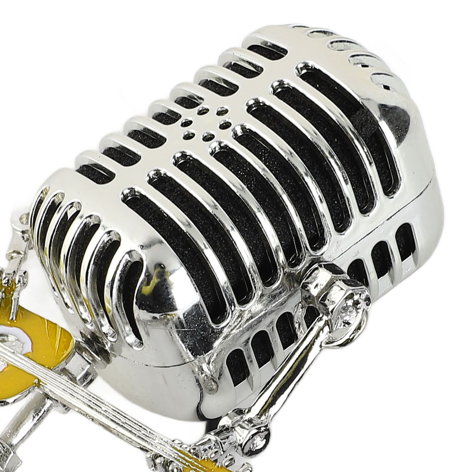 Vintage Microphone Guitar Robot Table Lamp USB Aluminum Metal Retro Microphone view 2