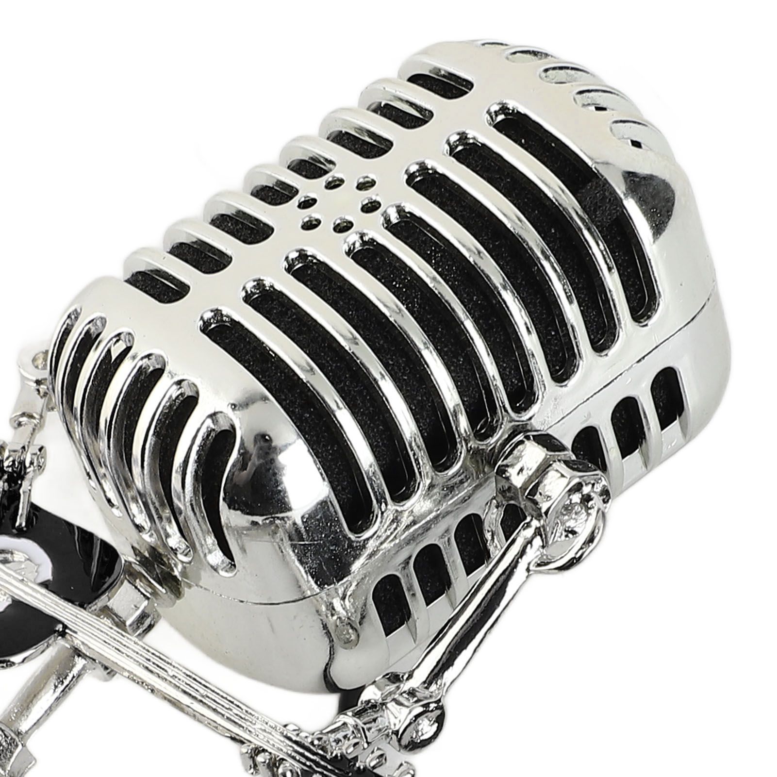 Vintage Microphone Guitar Robot Table Lamp USB Aluminum Metal Retro Microphone view 2