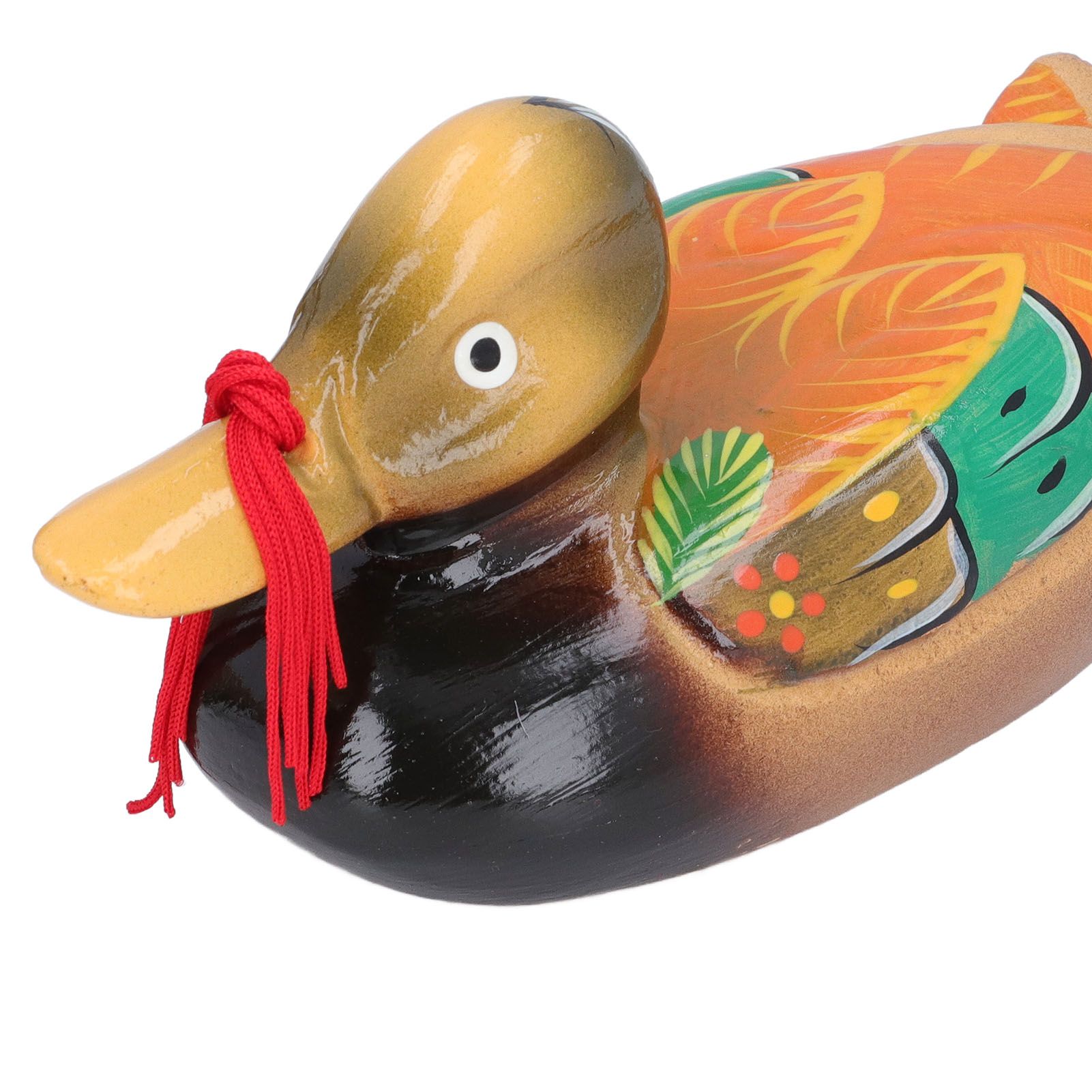 1 Pair Wooden Mandarin Ducks Figurine Colorful Love Birds Duck Statue Handmade view 5