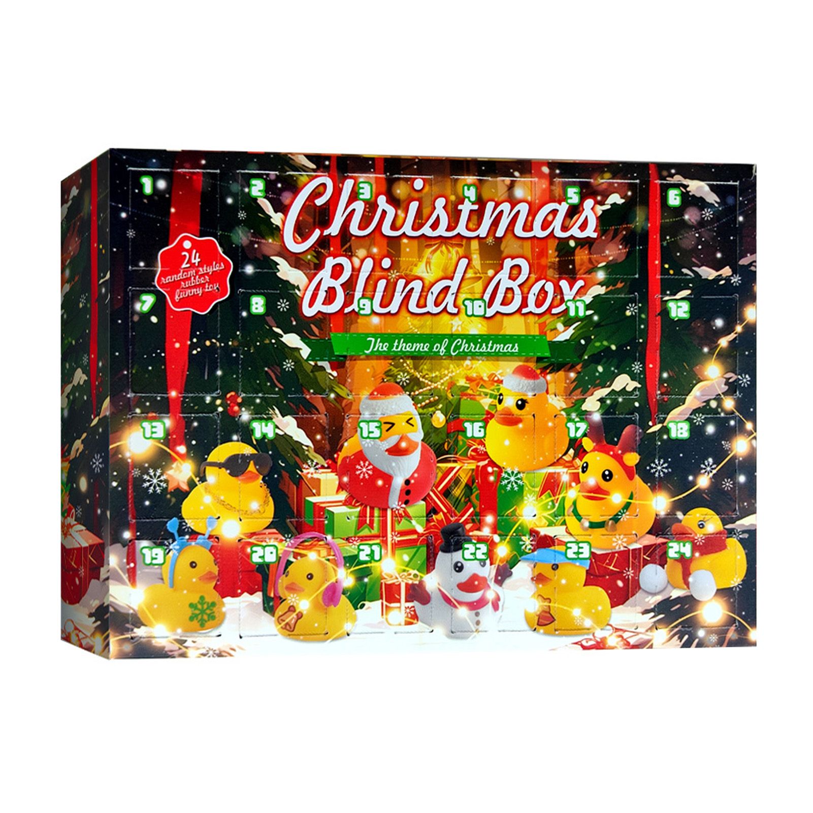 Xmas Advent Calendar Blind Box Yellow Cute Duck Xmas Countdown Calendar for view 2