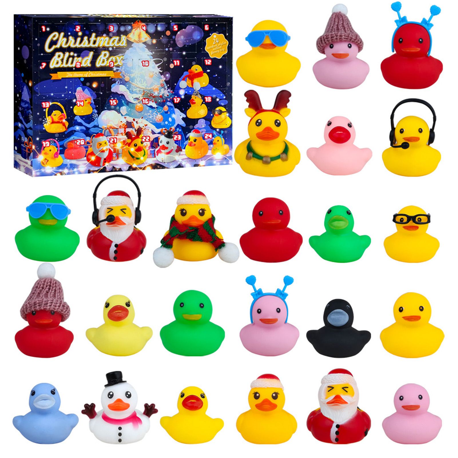 Xmas Advent Calendar Blind Box Yellow Cute Duck Xmas Countdown Calendar for view 12