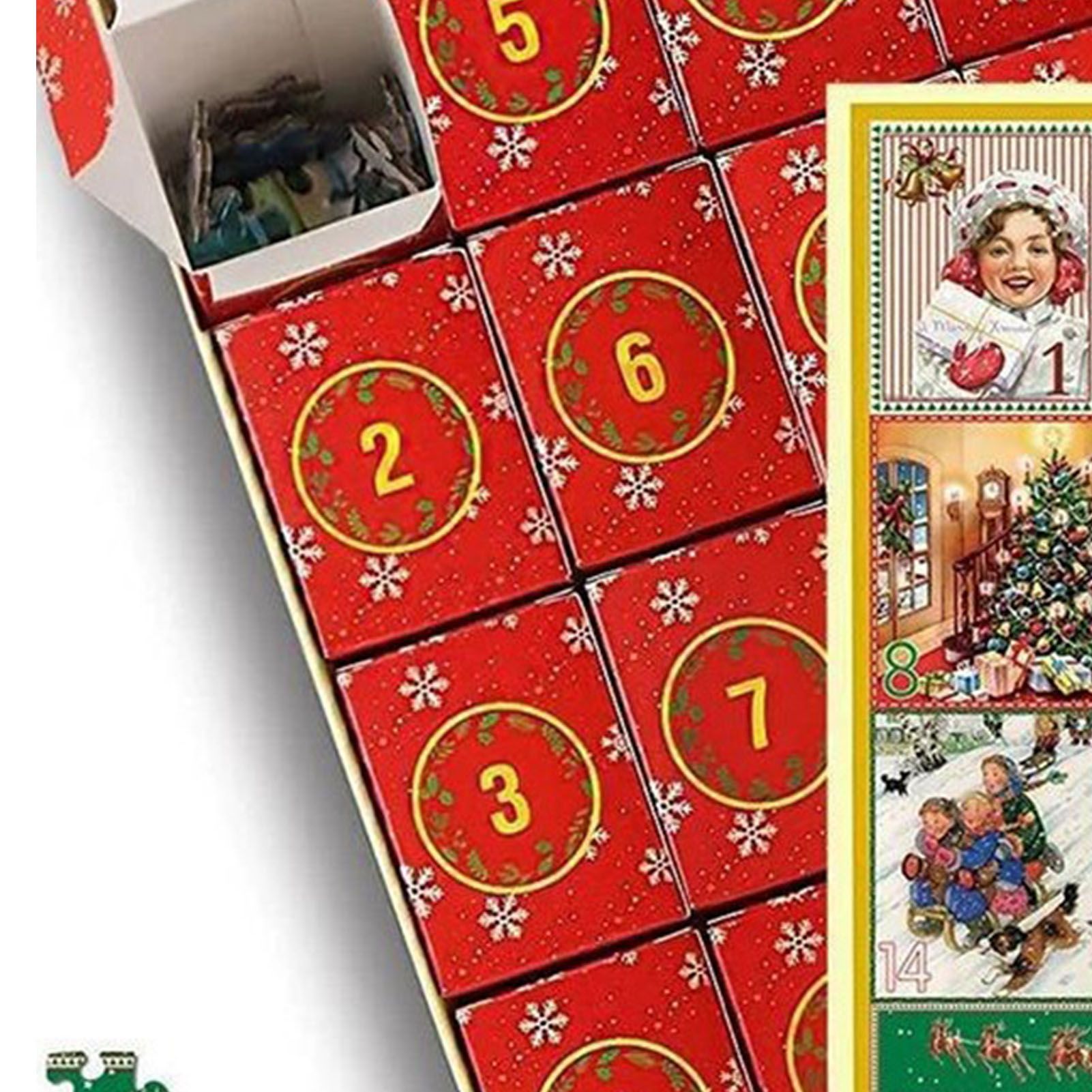 24 Boxs Xmas Advent Calendar Red Xmas Theme Blind Box Innovative Xmas Puzzle view 2