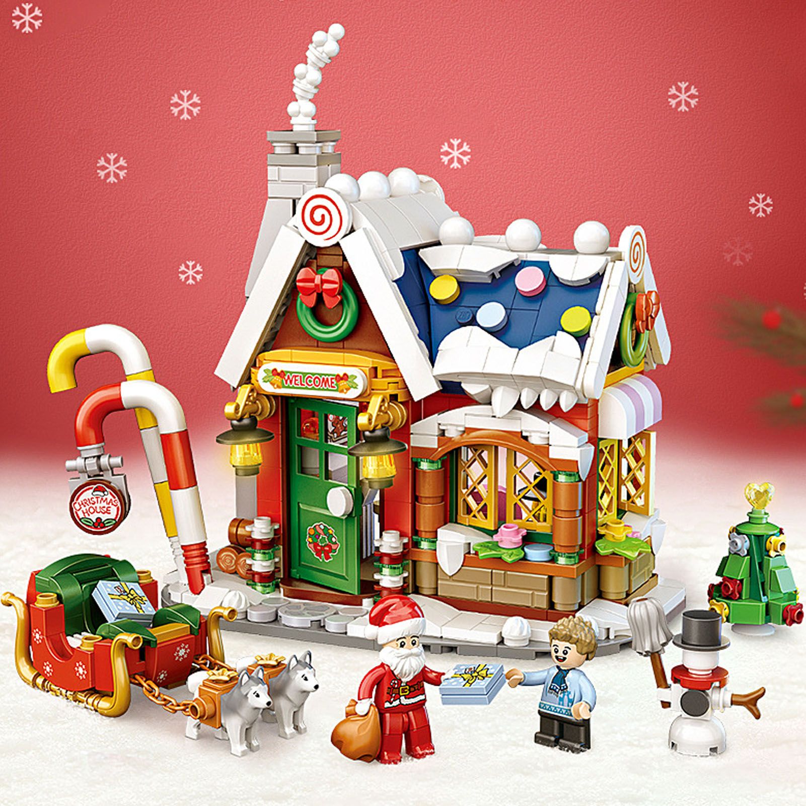 Building Blocks House Toy Festive Style House Decoration Building Blocks Model view 9