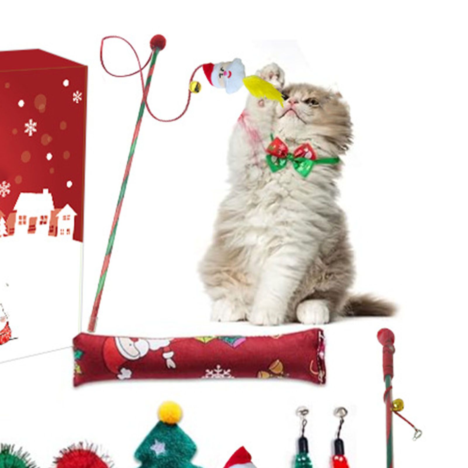 Xmas Advent Calendar Plastic Cute Cat Pet Toy Xmas Surprise Blind Box for Kids view 7