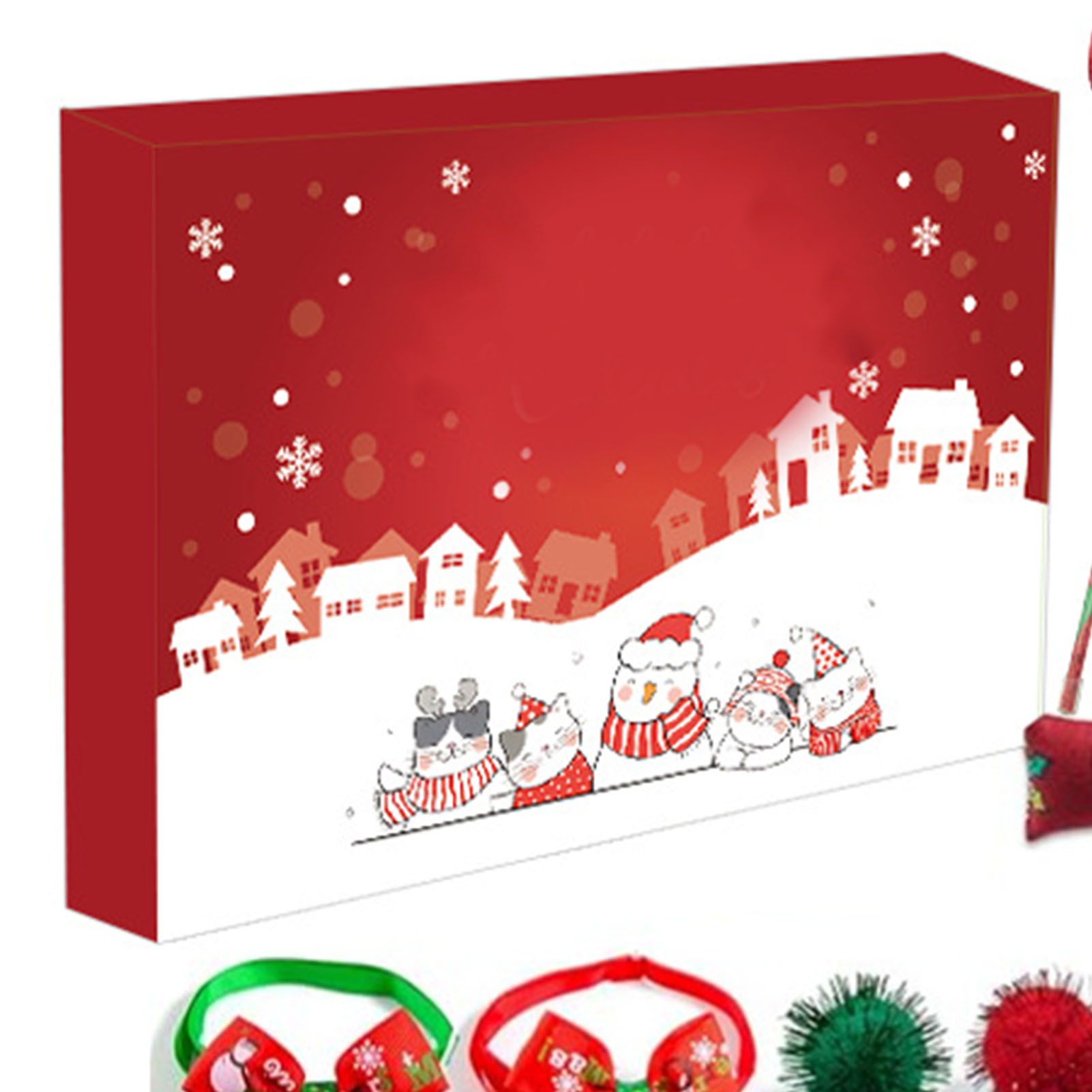 Xmas Advent Calendar Plastic Cute Cat Pet Toy Xmas Surprise Blind Box for Kids view 8