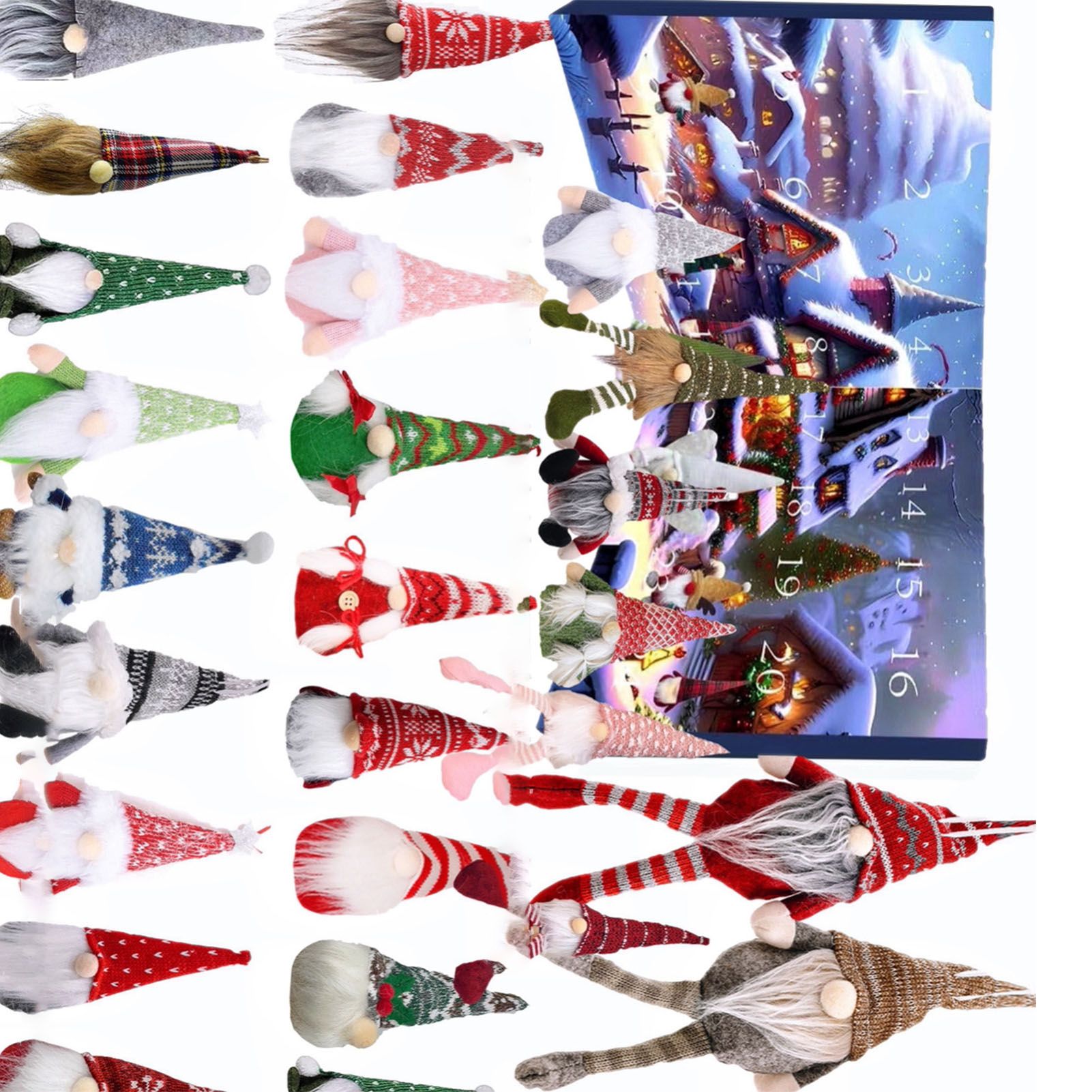 Xmas Gnome Advent Calendar 24 Days Cute Gnome Dolls Countdown To Xmas Calendar view 4