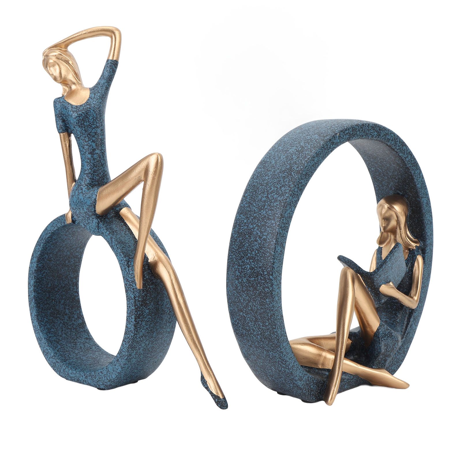 2PCS Resin Figurines Reading A Book Yoga Girl Modern Aesthetic Art Sculptures view 9