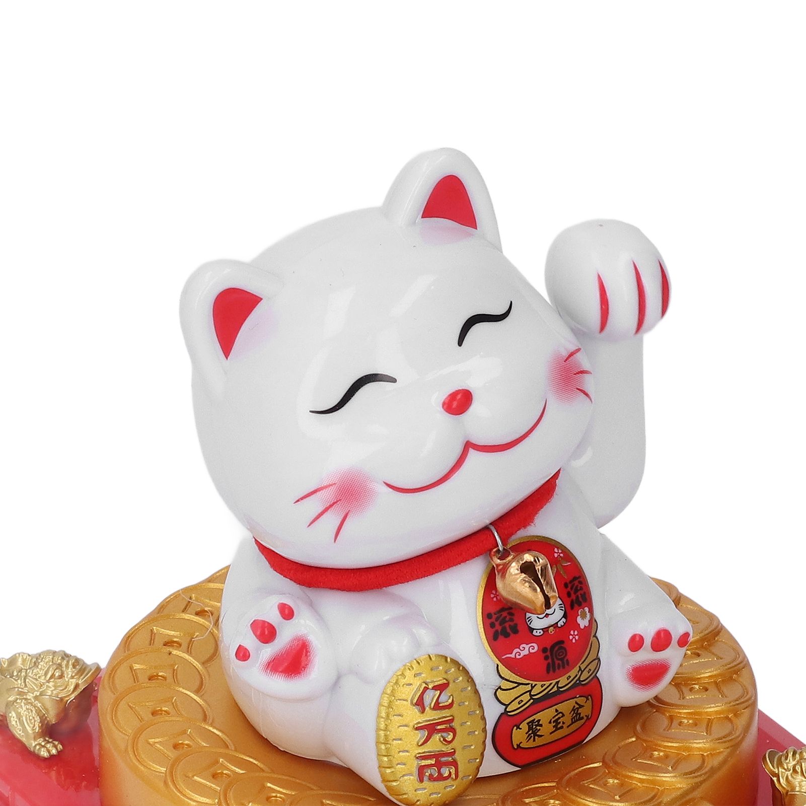 Solar Energy Powered Beckoning Lucky Money Cat Good Luck Feng Shui Lucky Cat view 2
