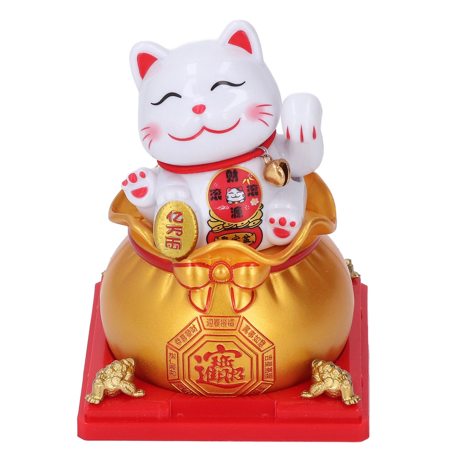 Lucky Cat Statue Automatic Waving Arm Solar Powered Wealth Welcoming Lucky Cat view 10