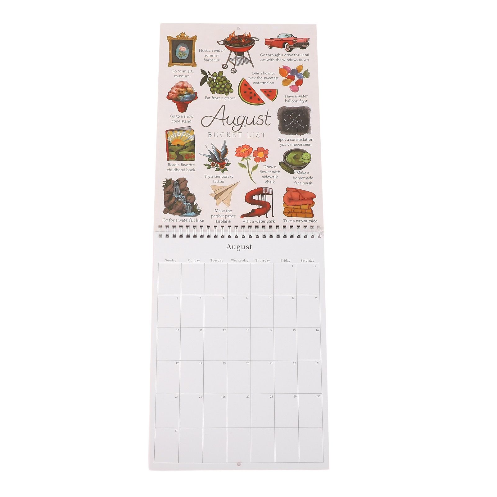 2025 Bucket List Calendar Paper Wall Hanging 2025 12 Monthly Art Calendar for view 4