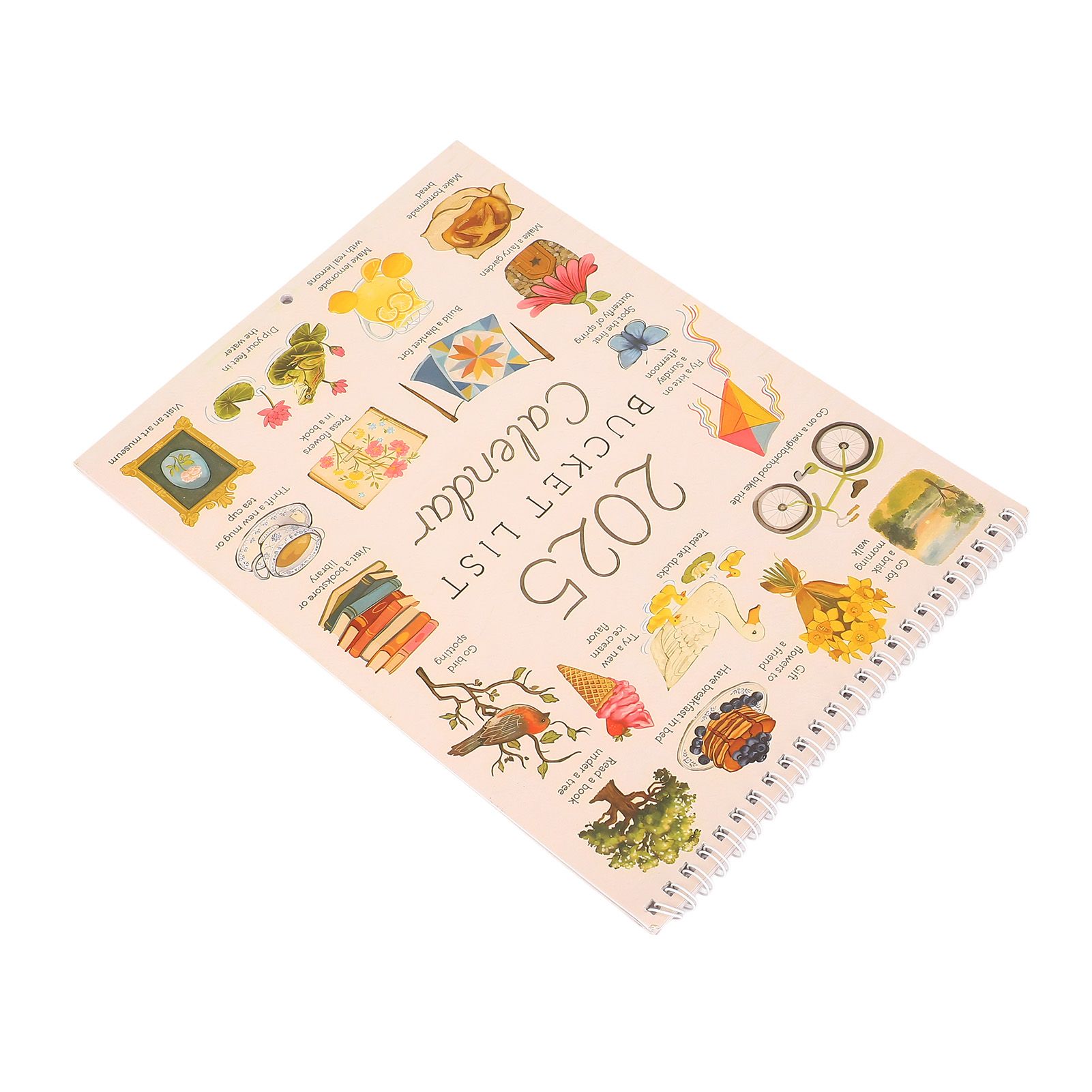 2025 Bucket List Calendar Paper Wall Hanging 2025 12 Monthly Art Calendar for view 10