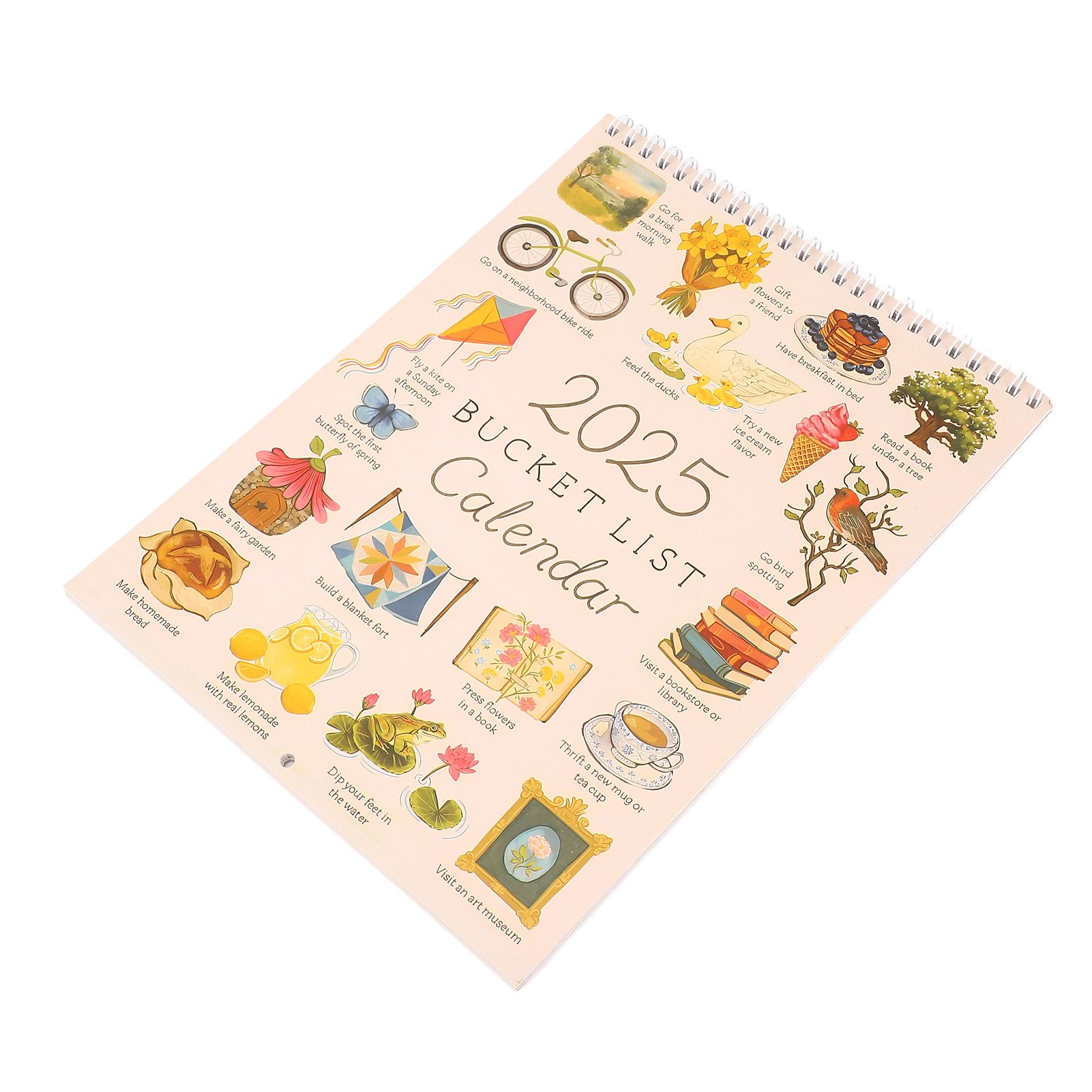 2025 Bucket List Calendar Paper Wall Hanging 2025 12 Monthly Art Calendar for view 12