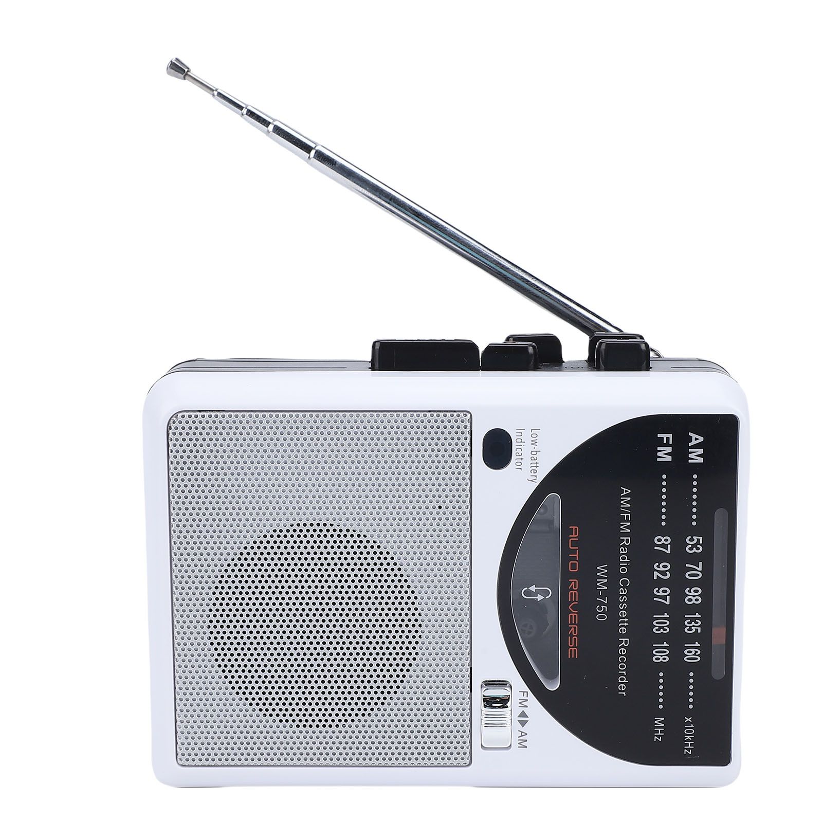 Retro Cassette Recorder AM FM Radio Portable Tape Player Built in Large