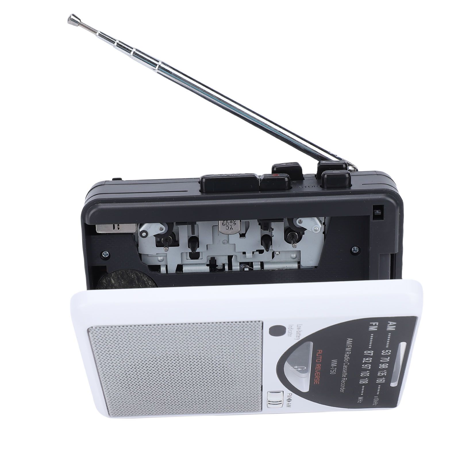 Retro Cassette Recorder AM FM Radio Portable Tape Player Built in Large view 10