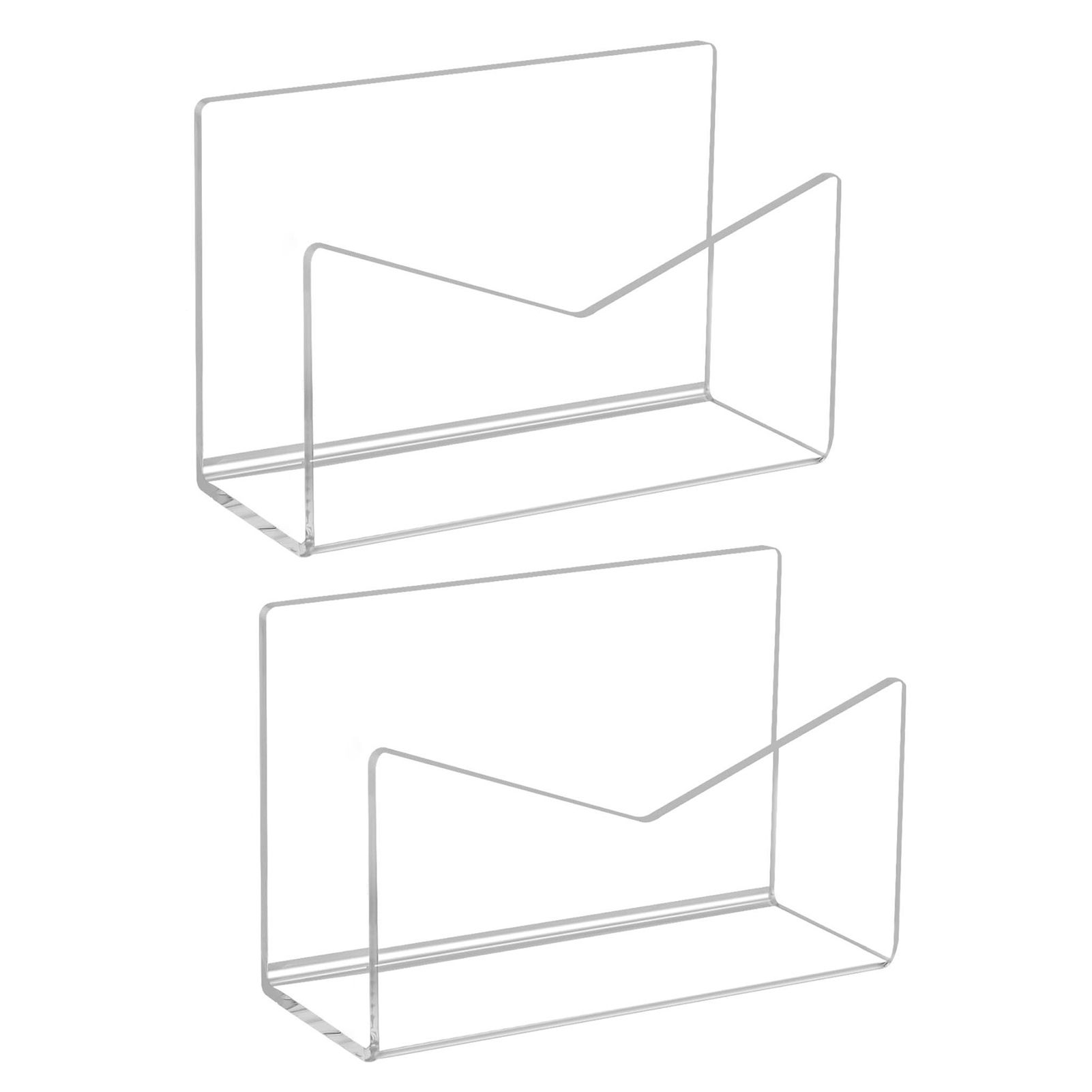 2 Pack Acrylic Mail Organizer Mail Holder Stand Vertical File Folder and