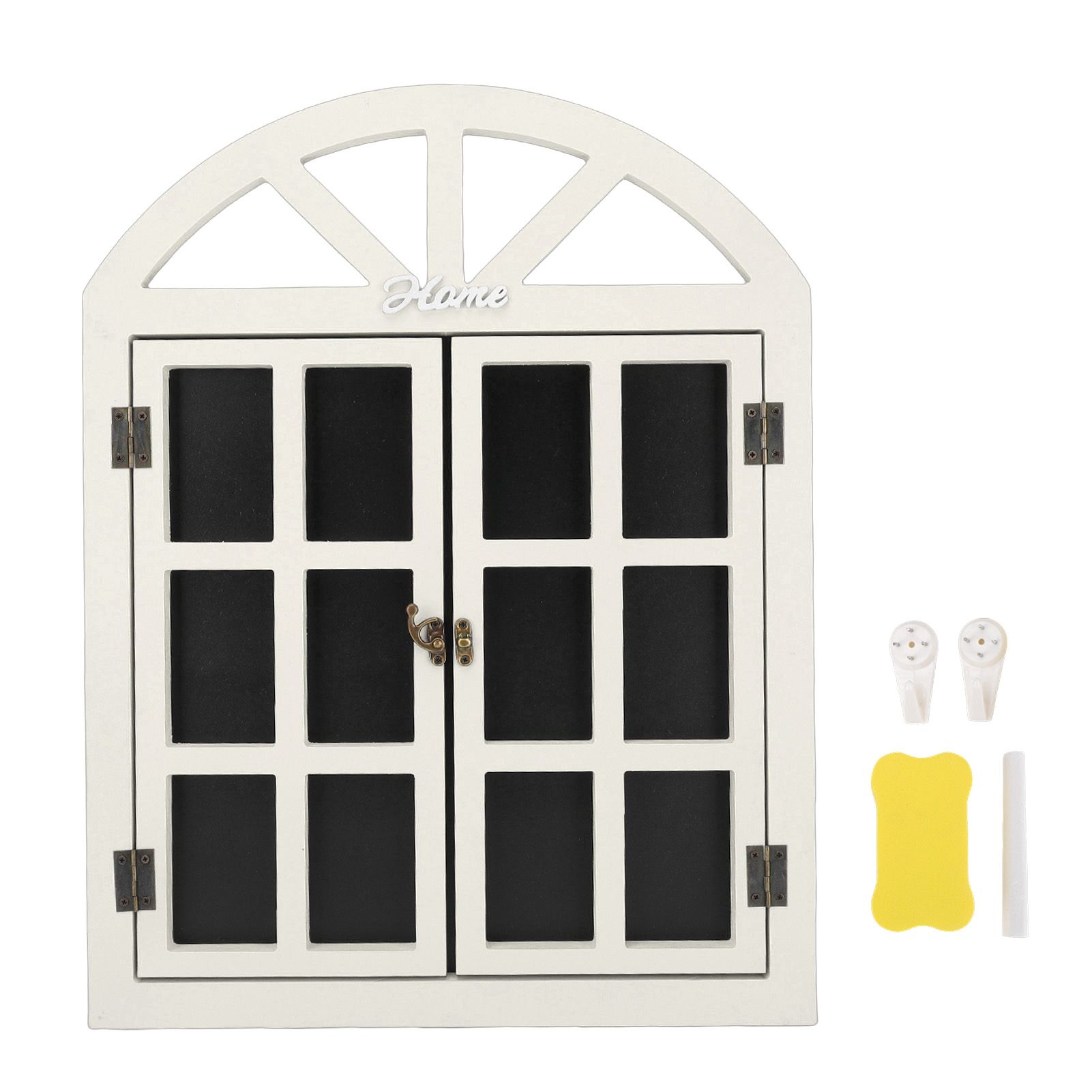 Hanging Chalkboard Sign Wooden Erasable Window Frame Shaped Hanging Message view 3