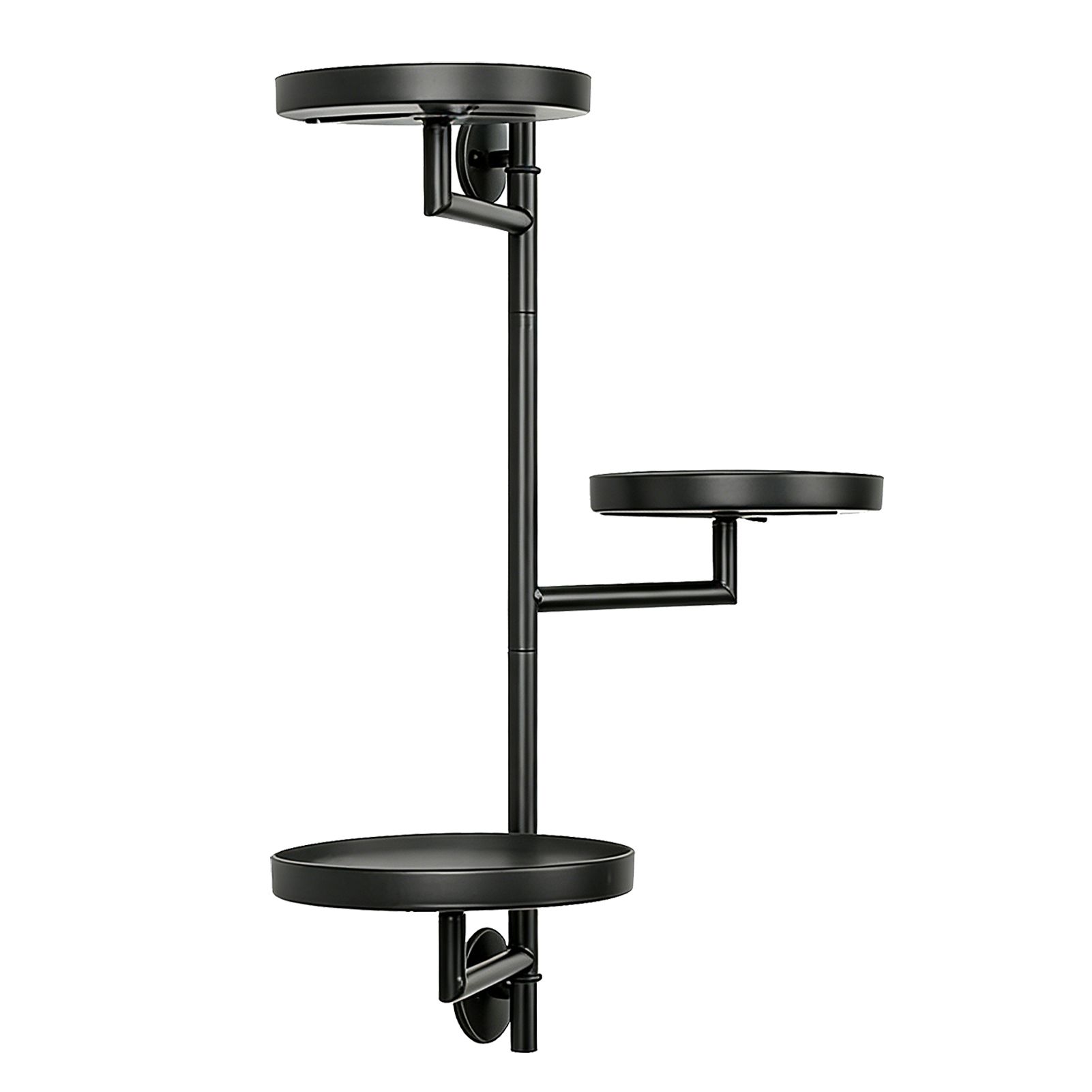 Rotating Window Wall Plant Holder 3 Tiered Metal Floating Shelf for Flower