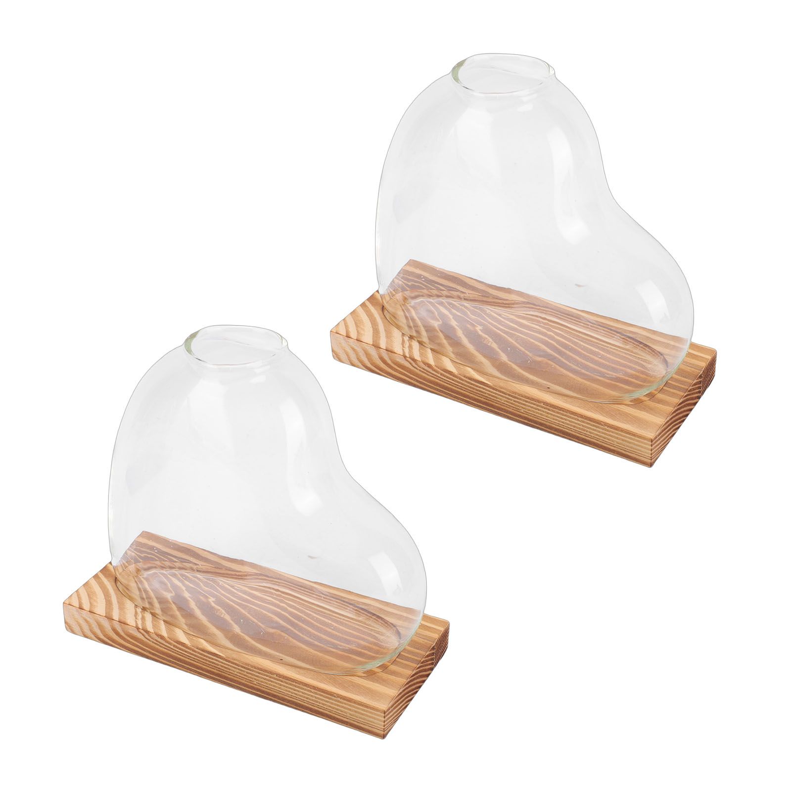 2PCS Propagation Vases Heart Shaped Glass Desktop Planter Plant Propagation view 9