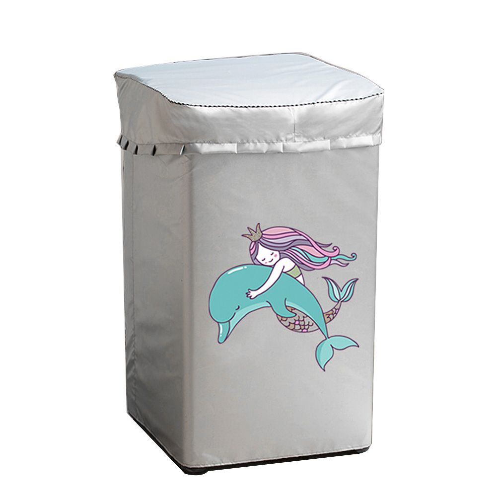 Cartoon Oxford Cloth Washing Machine Cover Waterproof Upper Open Dual Use Dust view 3