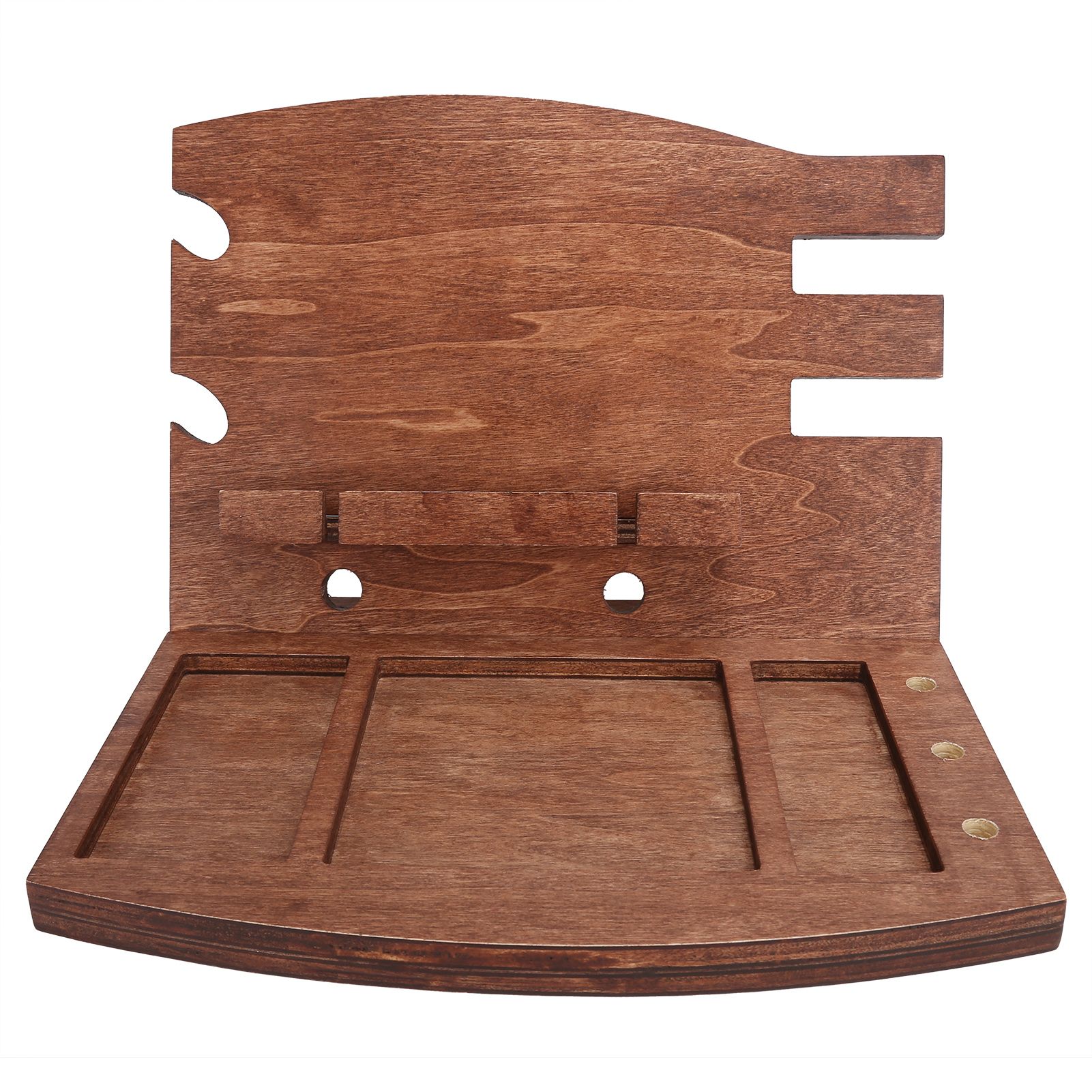 Wood Phone Docking Station Desk Storage Bracket Key Holder Wallet Stand Watch view 2