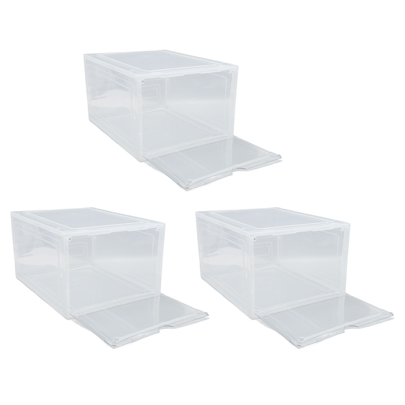 Shoe Storage Box Thick Side Opening Space Saving Transparent Stackable Shoe view 8
