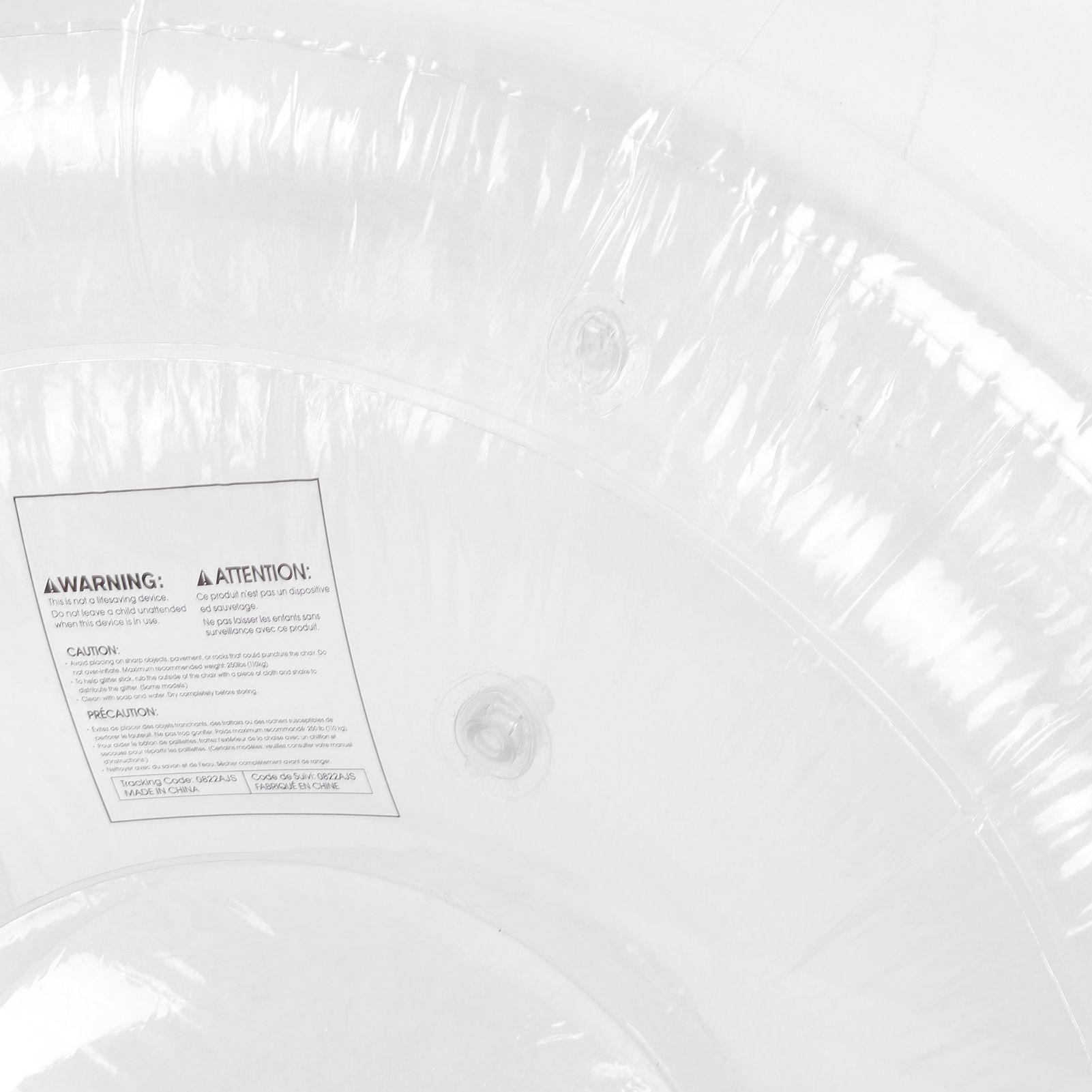 Inflatable Chair Transparent Clear Blow Sofa Seat Funny Indoor Outdoor Blow Up view 7