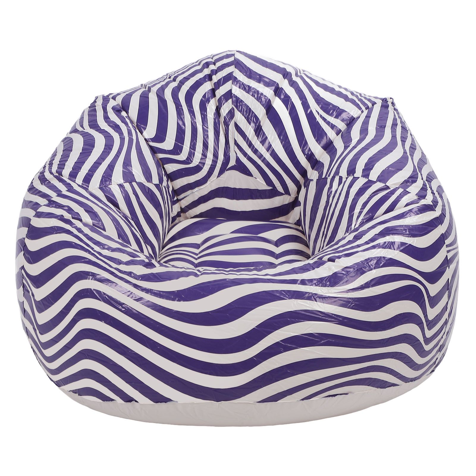 Inflatable Chair PVC Wave Strip Pattern Ergonomic Desig Minimalism Inflatable view 4