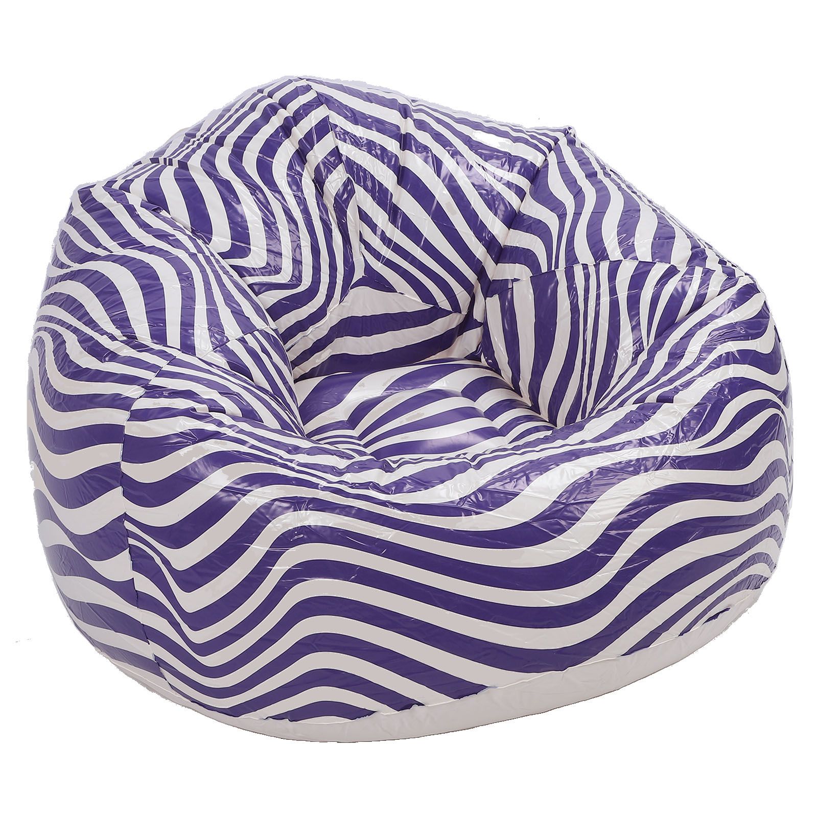 Inflatable Chair PVC Wave Strip Pattern Ergonomic Desig Minimalism Inflatable view 8